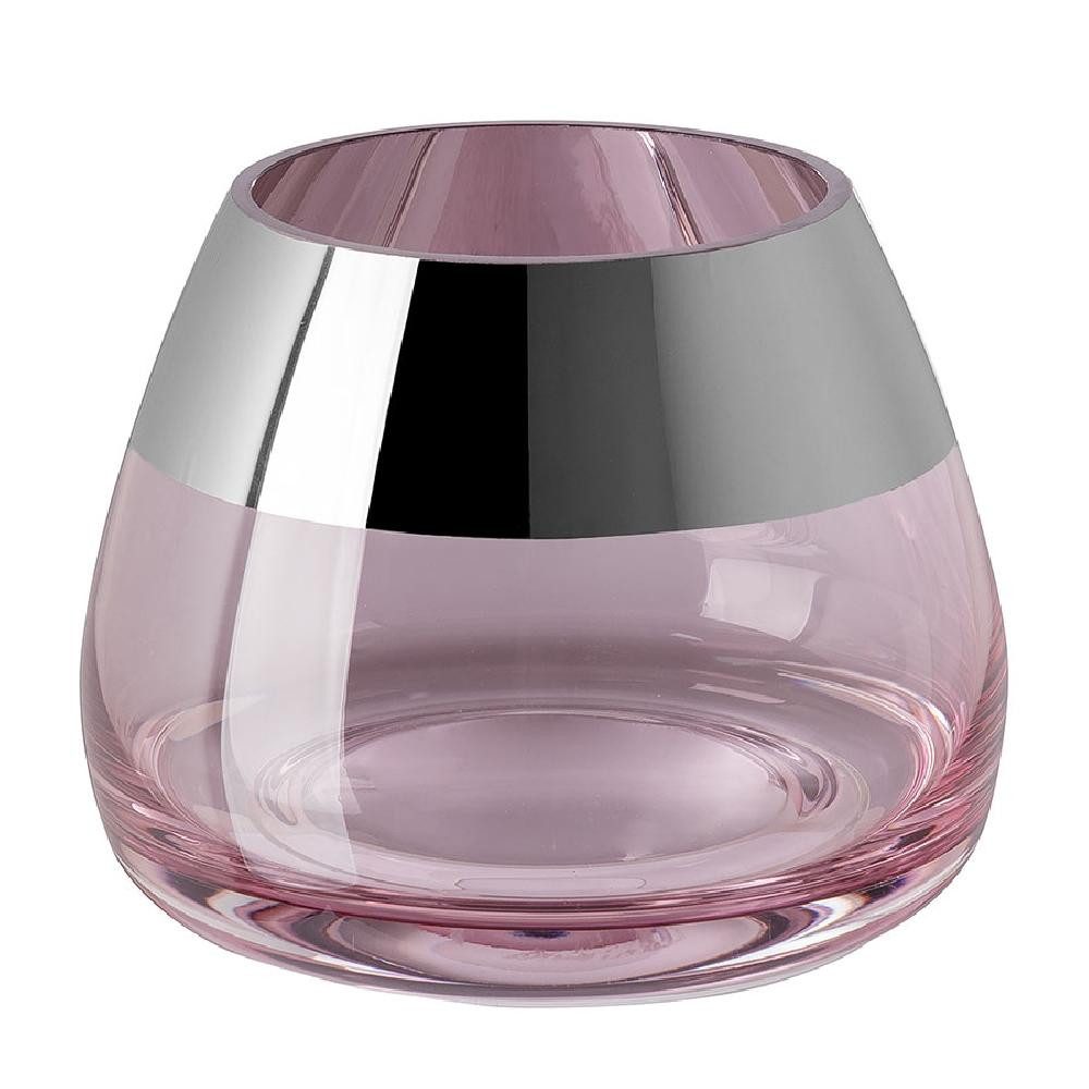 Fink Kerzenhalter Windlicht Bella Rosa mit Platinrand (11cm) – Bild 2 von 5
