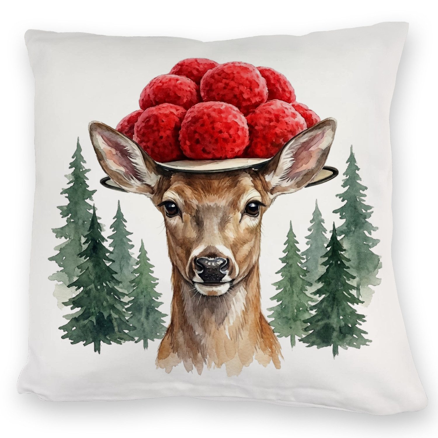 Dekokissen Reh mit Bollenhut Kuschelkissen Schwarzwald Motiv