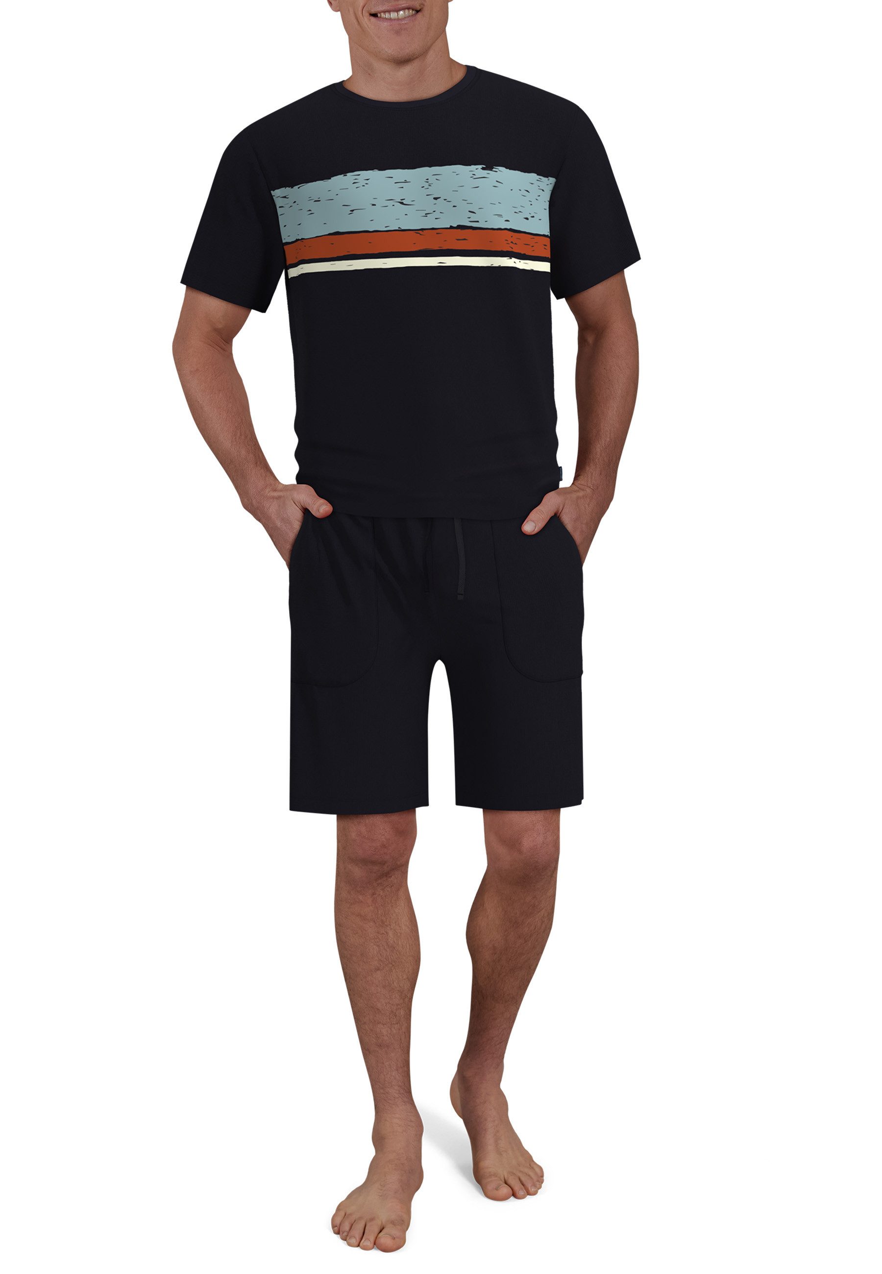CECEBA Shorty CECEBA Herren Shorty blau bedruckt (1 tlg)