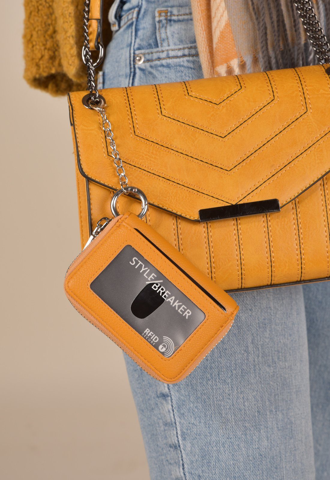 Taupe (1-tlg), Geldbörse Geldbörse styleBREAKER RFID-Schutz Karten mit