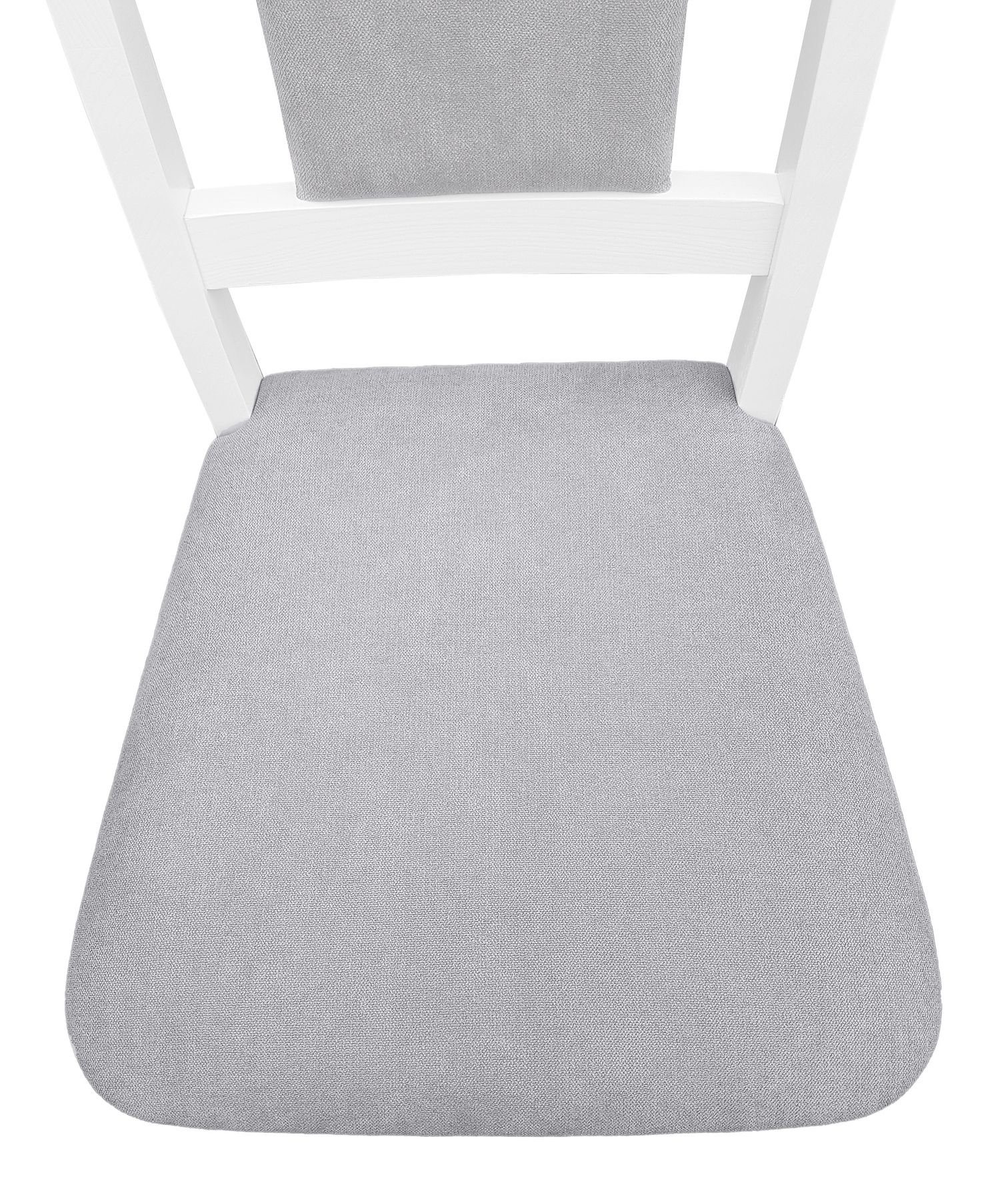 weiß-grau Esszimmerstuhl Esszimmerstuhl Gepolsterter ERST-HOLZ Massivholz-Stuhl in Küchenstuhl