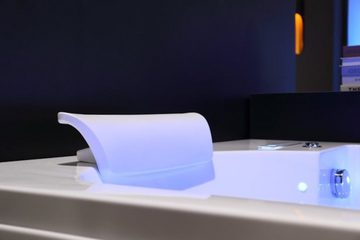 SPAVIDA® Whirlpool-Badewanne Rom Whirlsystem Deluxe 185x120cm 55 Düsen, Champagner Luftdüsen im Boden der Wanne, Akupunktur-Rückendüsen, LED Beleuchtung am Wannenrand