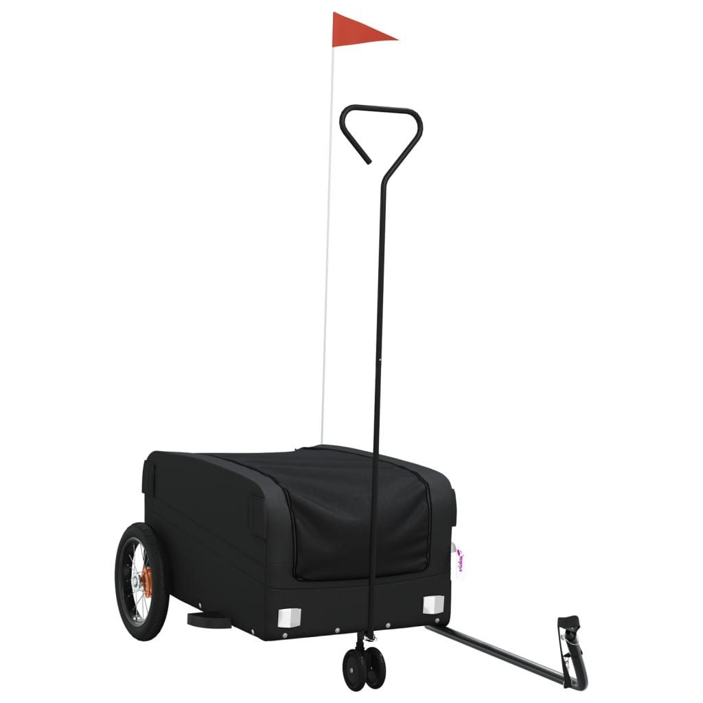 vidaXL Fahrradkinderanhänger schwarz Fahrradanhänger Schwarz 30 kg Eisen