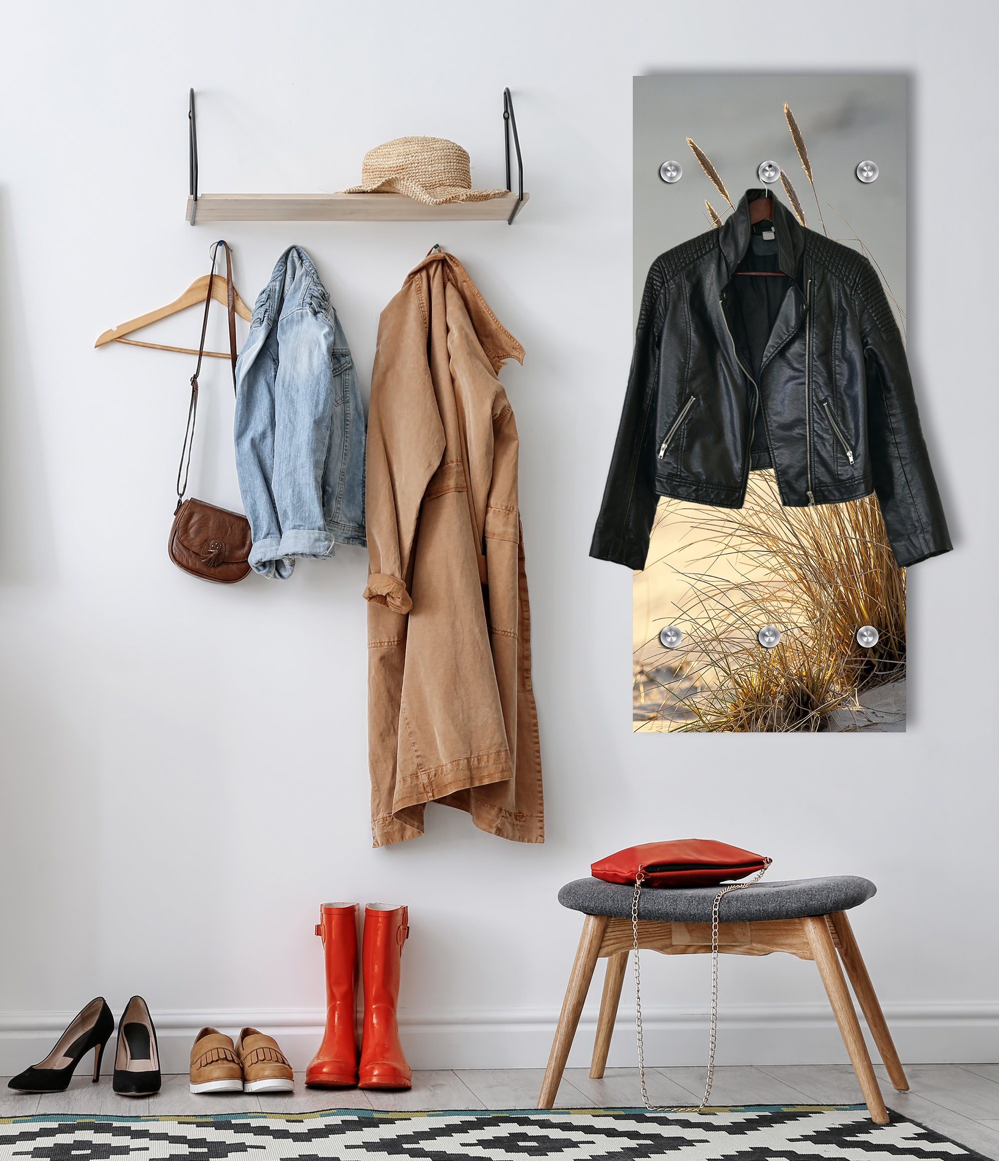 queence Wandgarderobe Strand - Dünen - Sträucher - Garderobe aus hochwertig günstig online kaufen