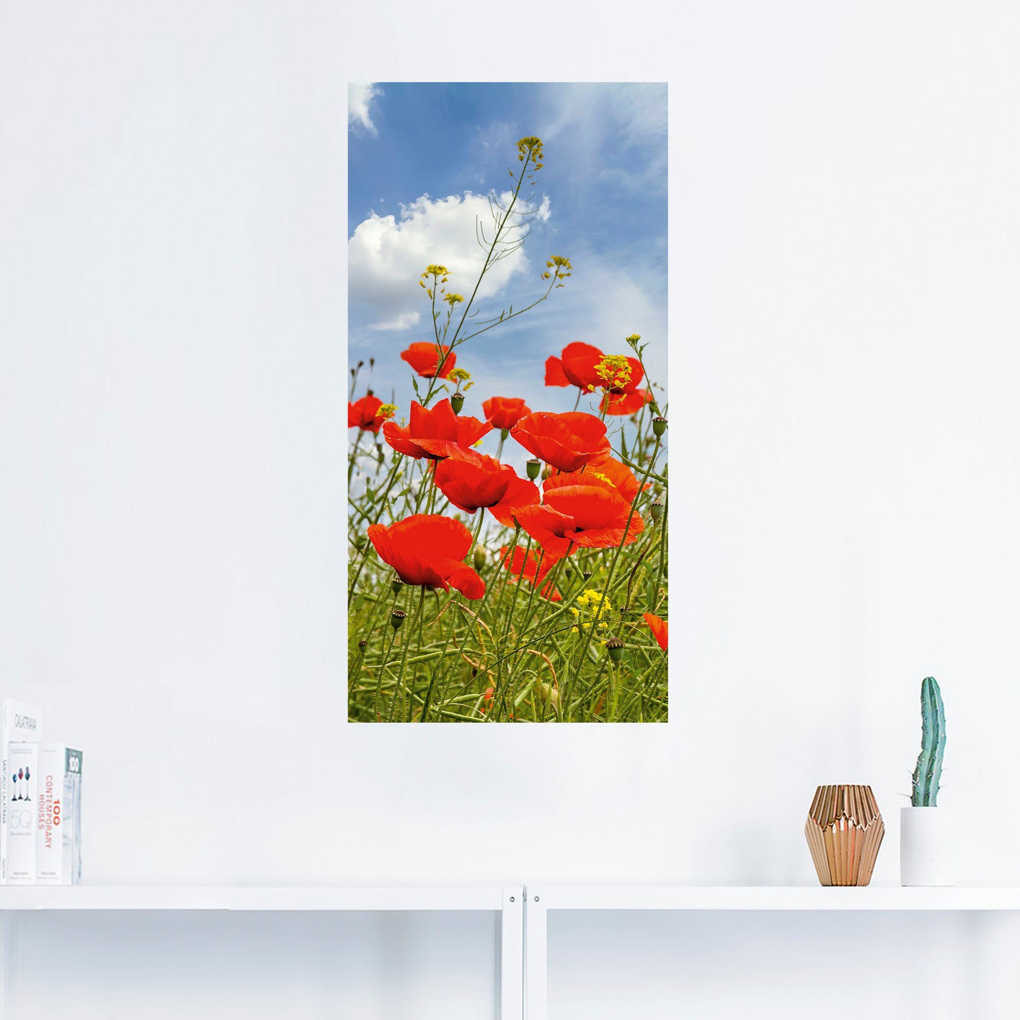 St), Panorama, im Mohnblumen Alubild, Artland oder Größen Blumenbilder Poster versch. Wandaufkleber (1 als Wandbild Leinwandbild, in