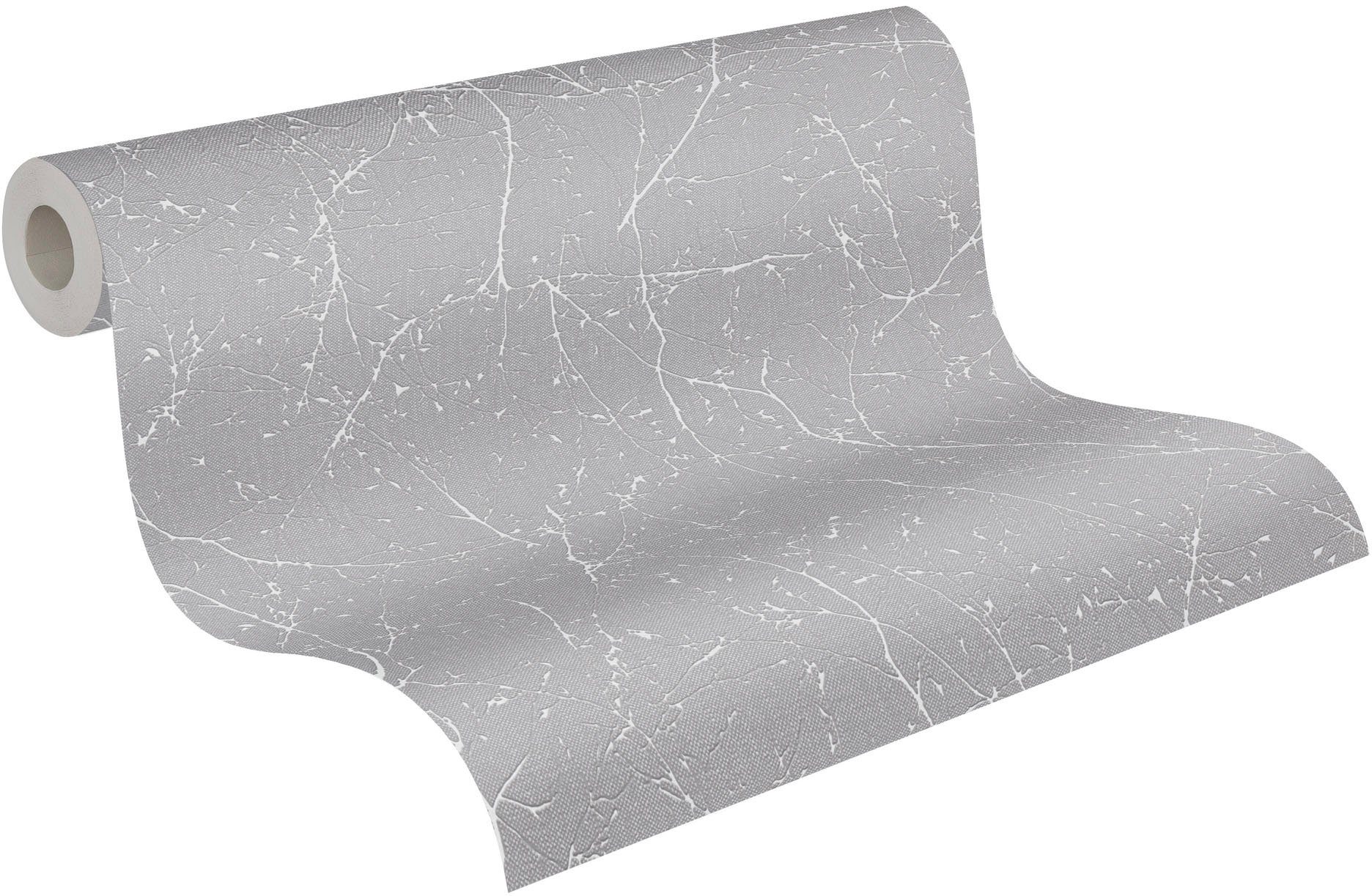 Bricoflor Tapete Bäume Äste mit Metallic Effekt Hygge Vliestapete in Grau-S günstig online kaufen