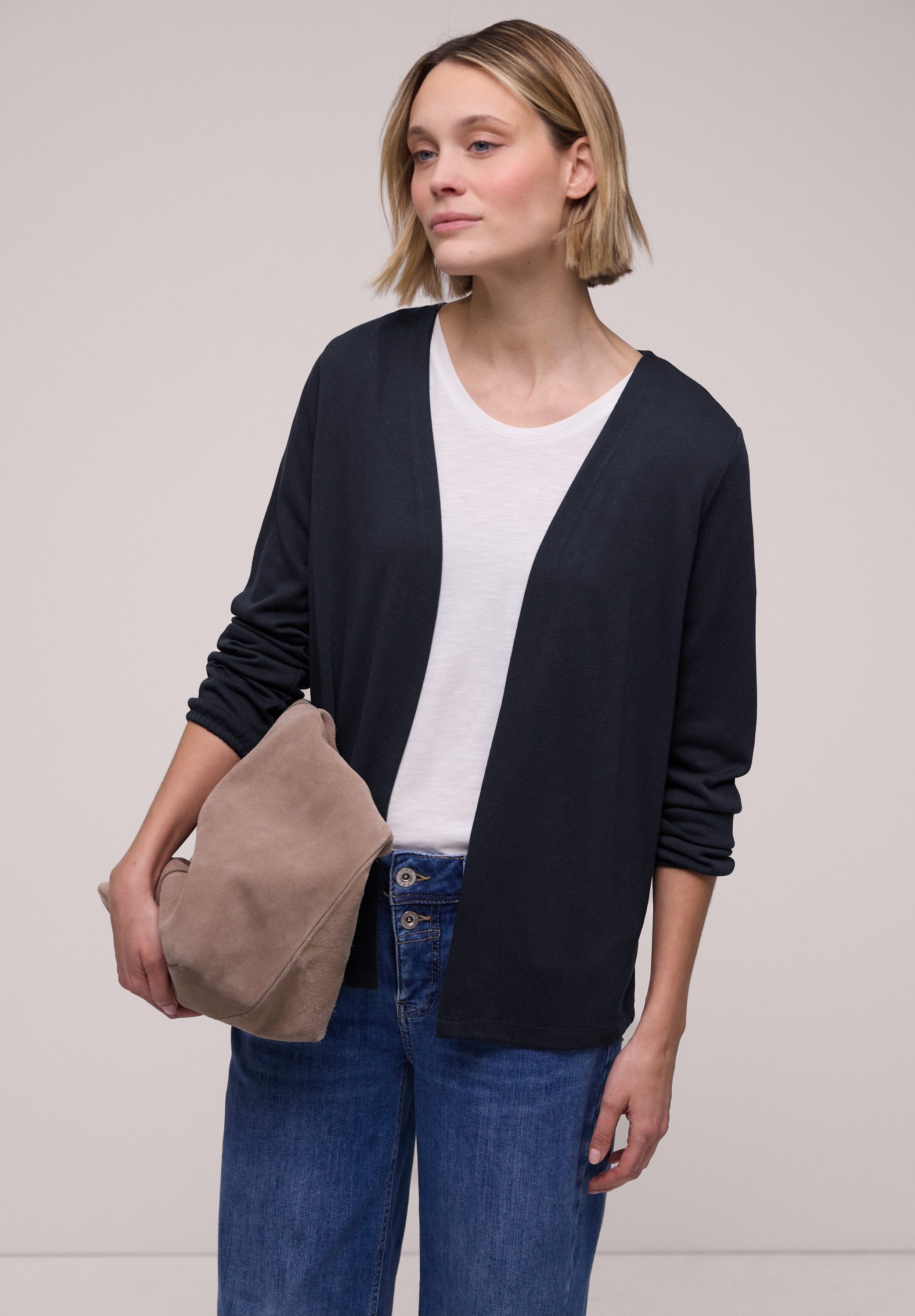 STREET ONE Cardigan bestehend aus einem Materialmix