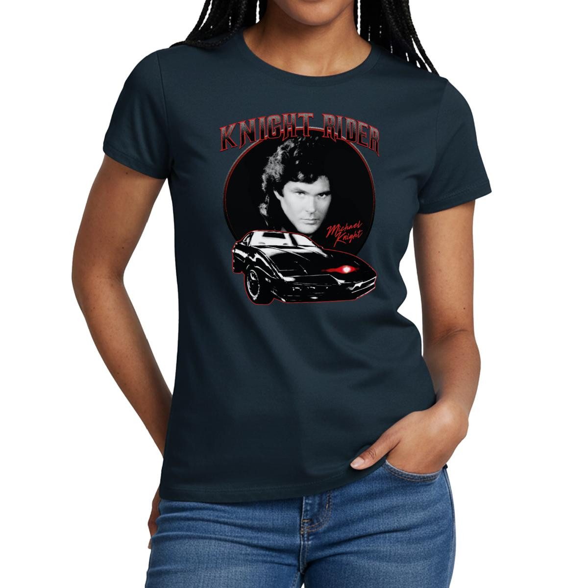 Spreadshirt T-Shirt Knight Rider KITT Und Michael Knight Frauen T-Shirt (1-tlg)