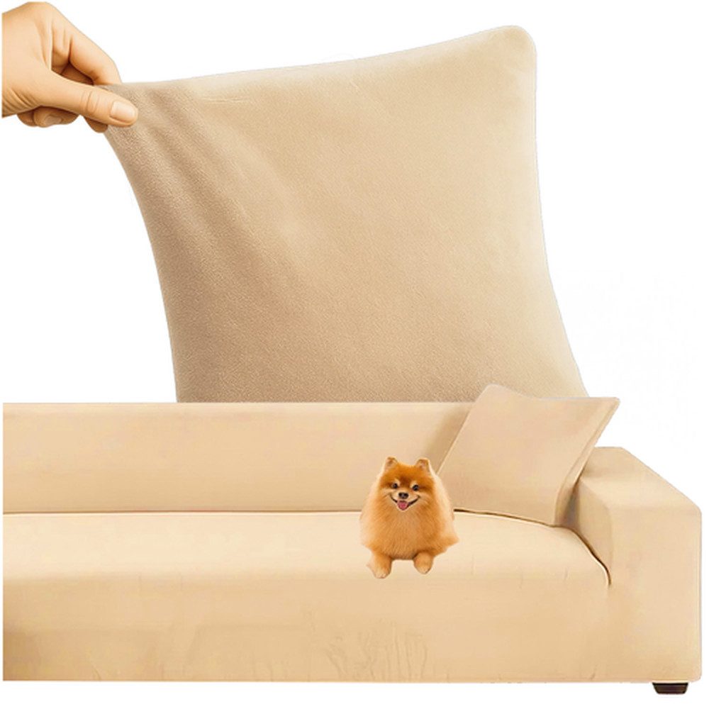 Ruhhy Ecksofahusse Sofabezug Couchüberwurf Möbelschutz, elastisch, blickdicht, Gummibänder, 30 °C waschbar