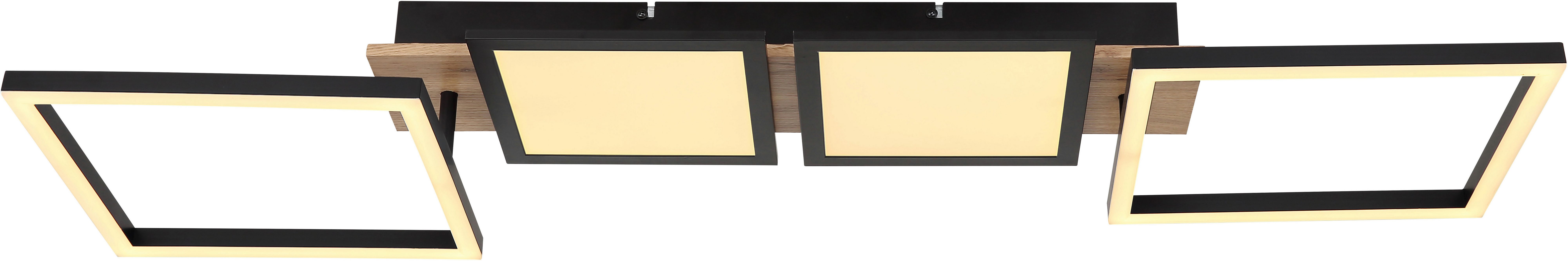 GLOBO LIGHTING LED Deckenleuchte BOSSY, LED fest integriert, Warmweiß, Deckenlampe/Wohnzimmer/Schlafzimmer/modern/Holz