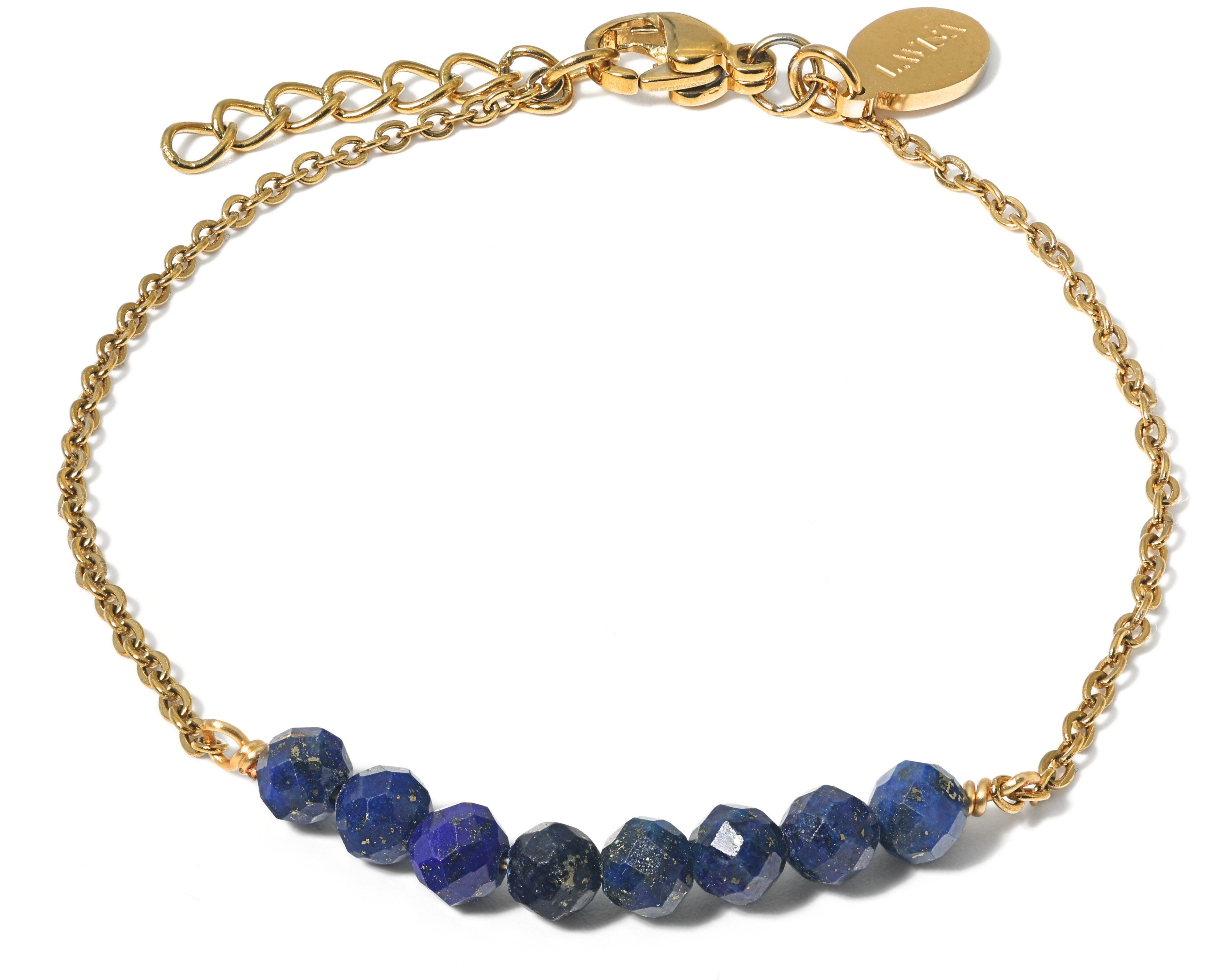 LAVISA Armband Edelstein - echte Naturstein Perlen 4mm, 8 Perlenarmband, Kristalle