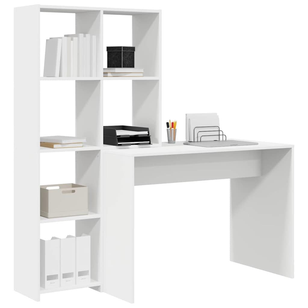 vidaXL Schreibtisch Schreibtisch mit Regal Weiß günstig online kaufen