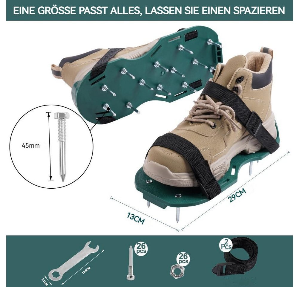 Thumbnail - BlingBin Rasenlüfter Schuhe Nagelschuhe mit Klettverschluss, Vertikutierer Schuhe, (1er Set, 1-tlg., 1 Paar Rasenlüfter ...