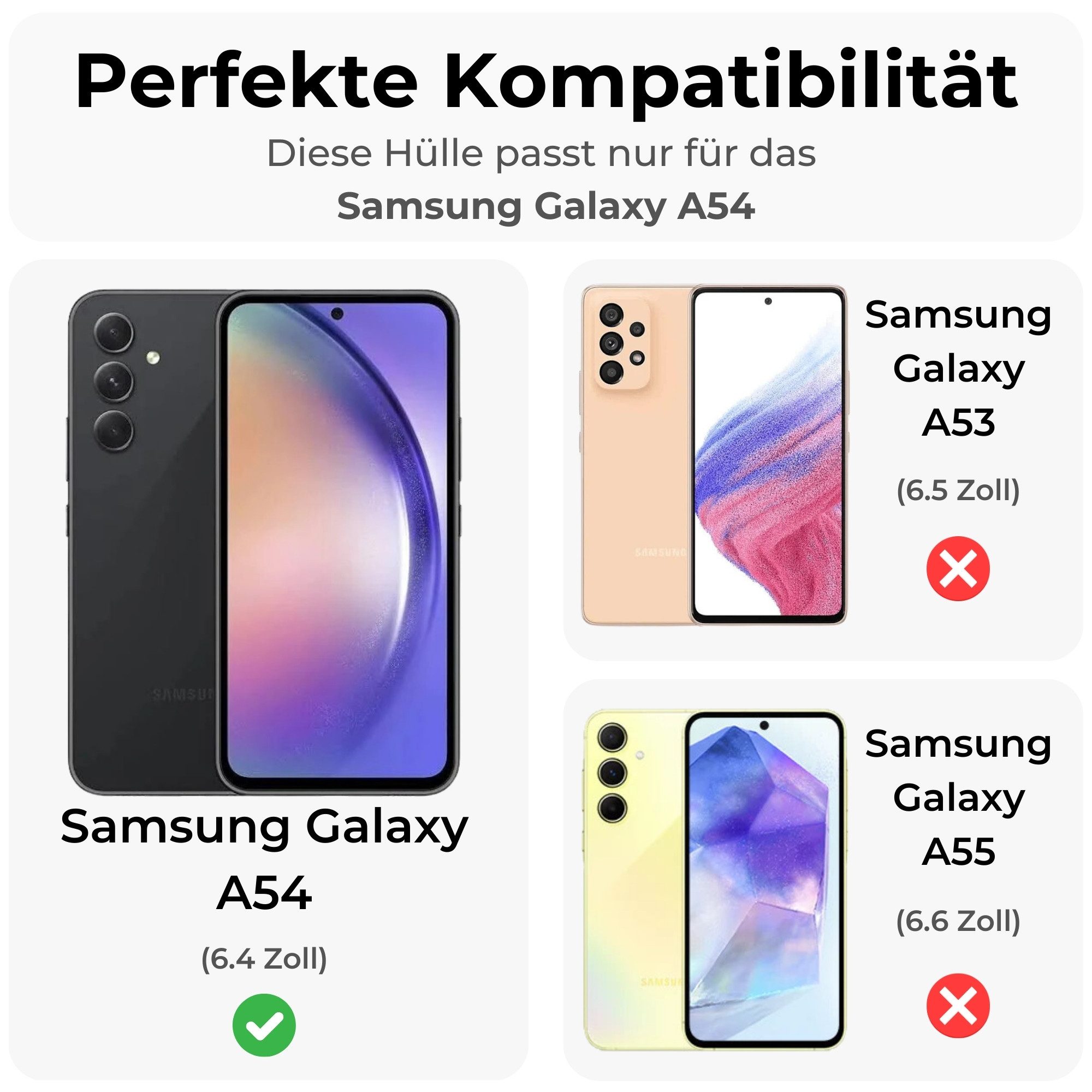 betterfon Handyhülle für Samsung Galaxy A54 5G TPU Case mit 360° Rundumschutz Displayschutz, 360 Grad Hülle mit Displayschutz und Fingerprint
