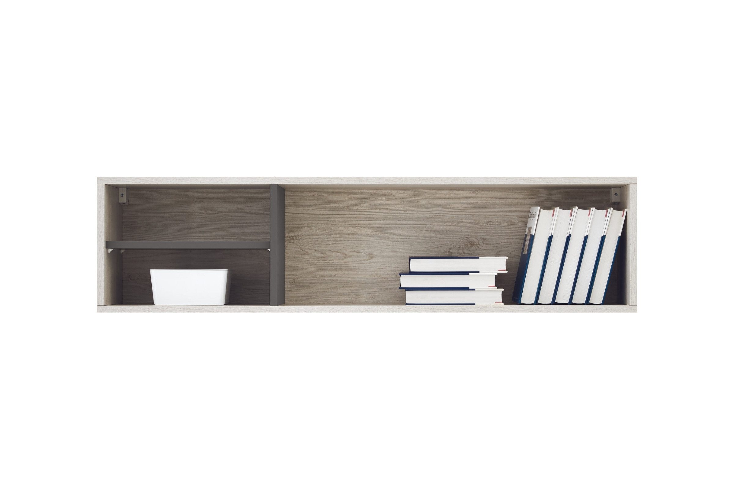 Deine Möbel 24 Hängeregal REMI 14 Wandregal 120 cm breit, Set 1-tlg., REMI Kollektion Kinderzimmer Jugendzimmer Weiß Holz Anthrazit