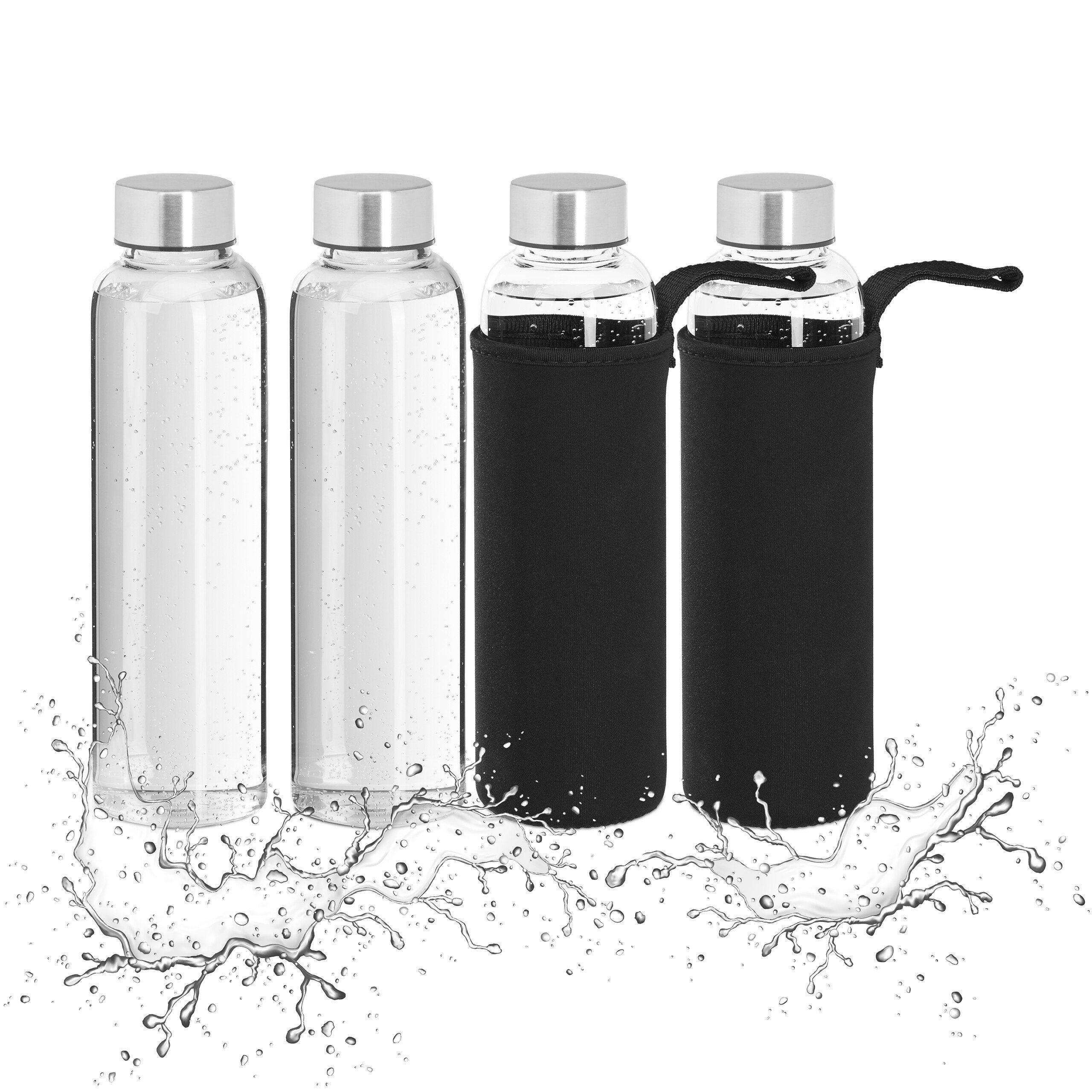 relaxdays ml Trinkflasche 4er Set Trinkflasche 500