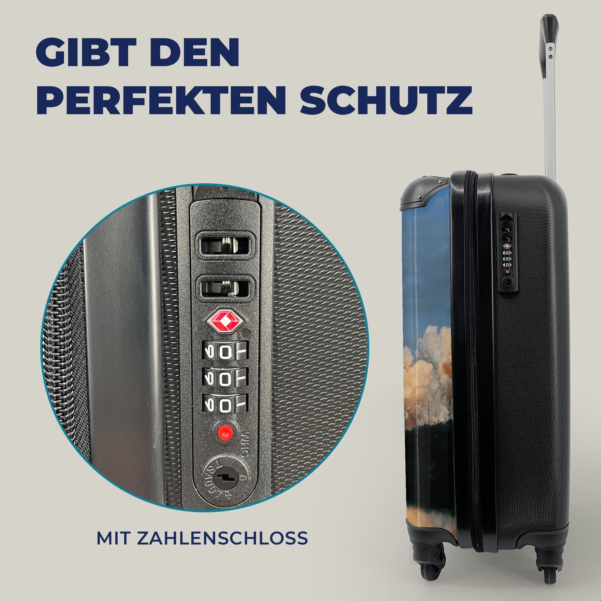 Start einer Handgepäck Ferien, Reisekoffer 4 Handgepäckkoffer mit MuchoWow für Reisetasche Raumfähre, Trolley, Rollen, rollen,