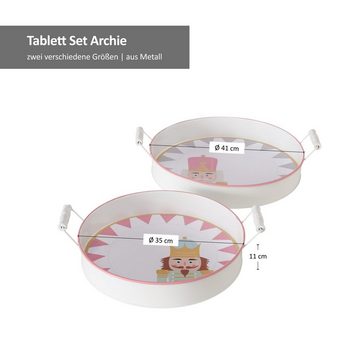 BOLTZE Tablett B./3 2tlg Set Tablett Archie rund - 2024404