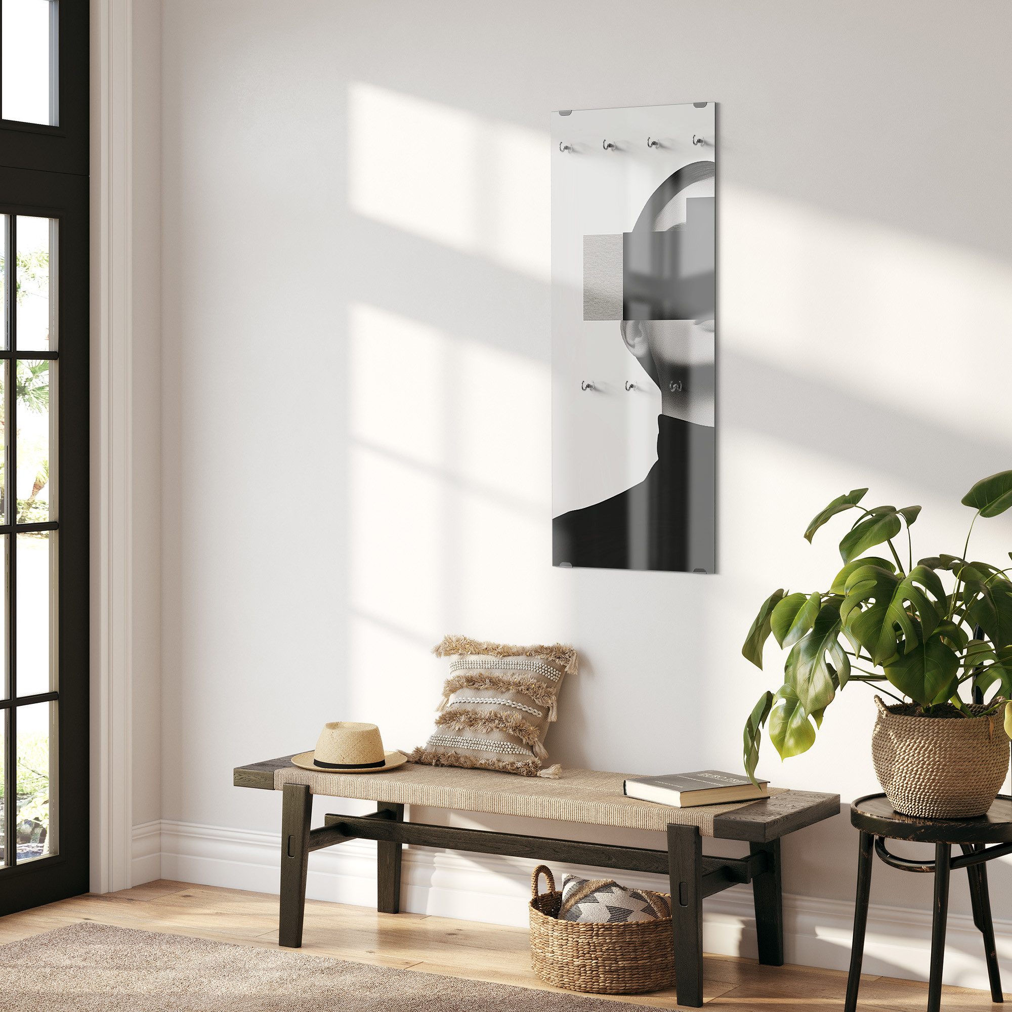 DEQORI Kleiderhaken 'Stille Maskerade', Glas Garderobe hängend Flur Jackenhalter modern Wandgarderobe Haken
