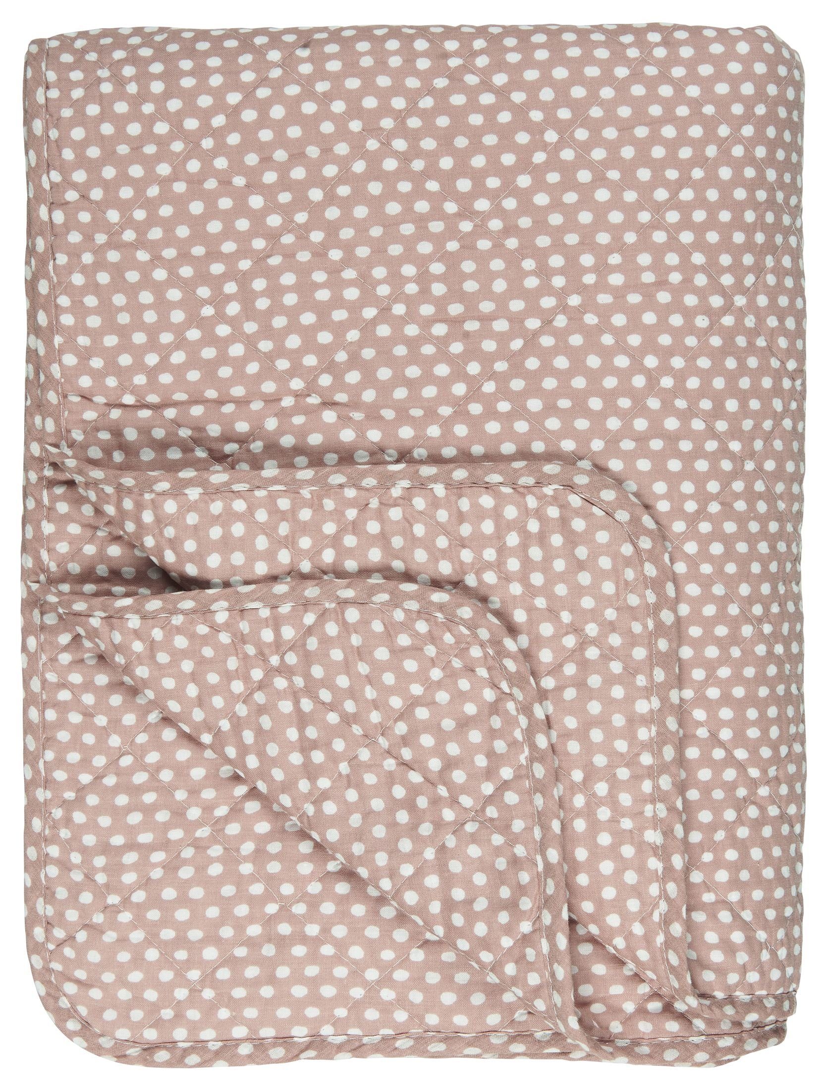 Wohndecke Decke Quilt Tagesdecke Überwurf Punkte Rosa Weiß 180x130cm Ib Laursen, Ib Laursen