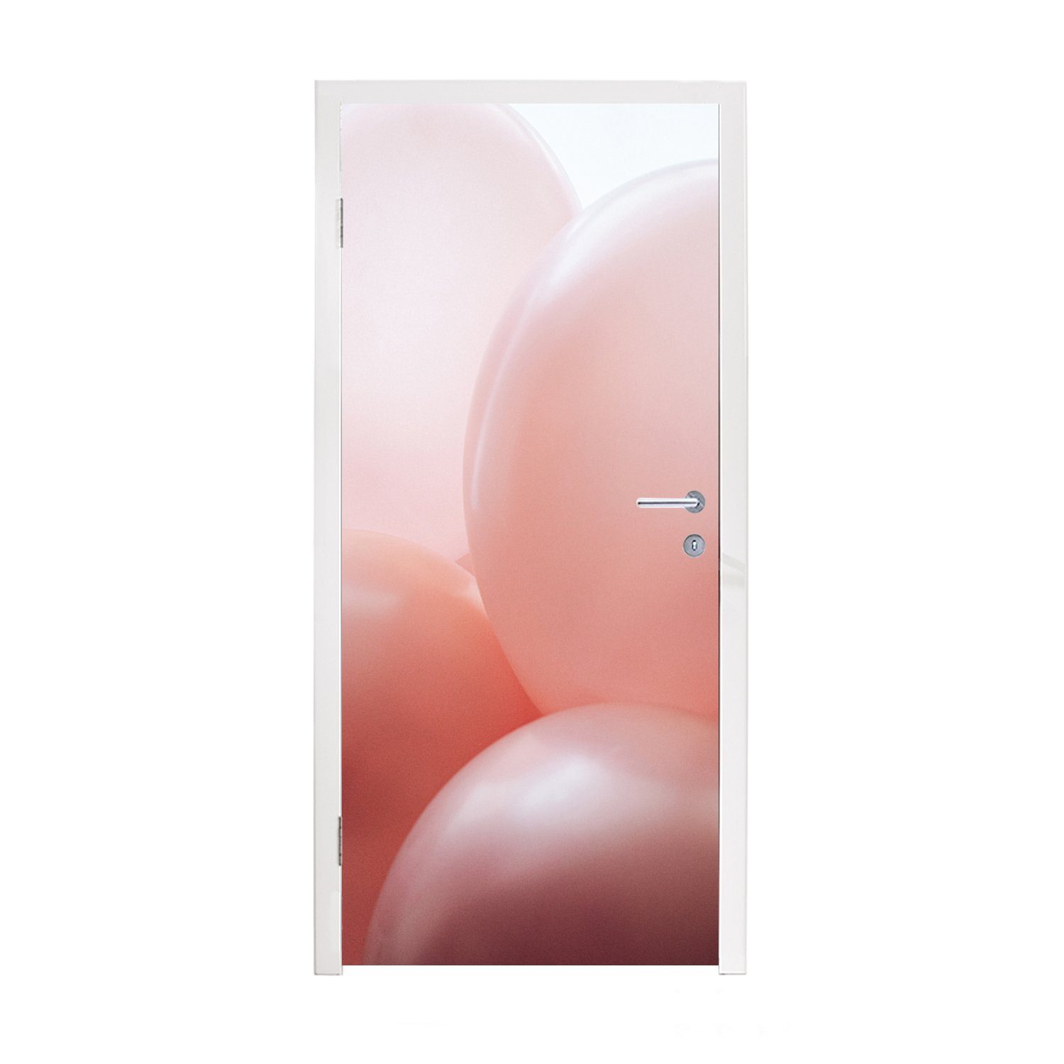 Türaufkleber, - Türtapete - Rosa St), Ballon 75x205 für bedruckt, Matt, MuchoWow Tür, Pastell, (1 Fototapete cm