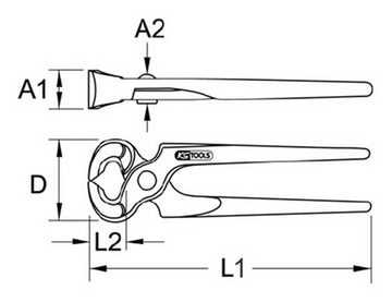 KS Tools Monierzange, Schwere-Beißzange, 200 mm