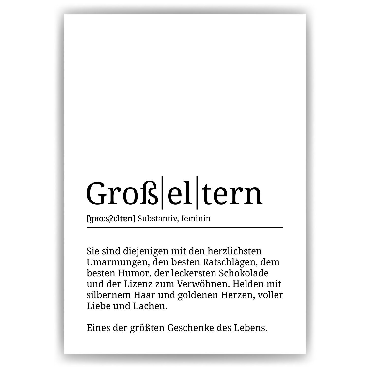 Tigerlino Poster Großeltern Definition Wandbild Oma Opa Geschenk günstig online kaufen