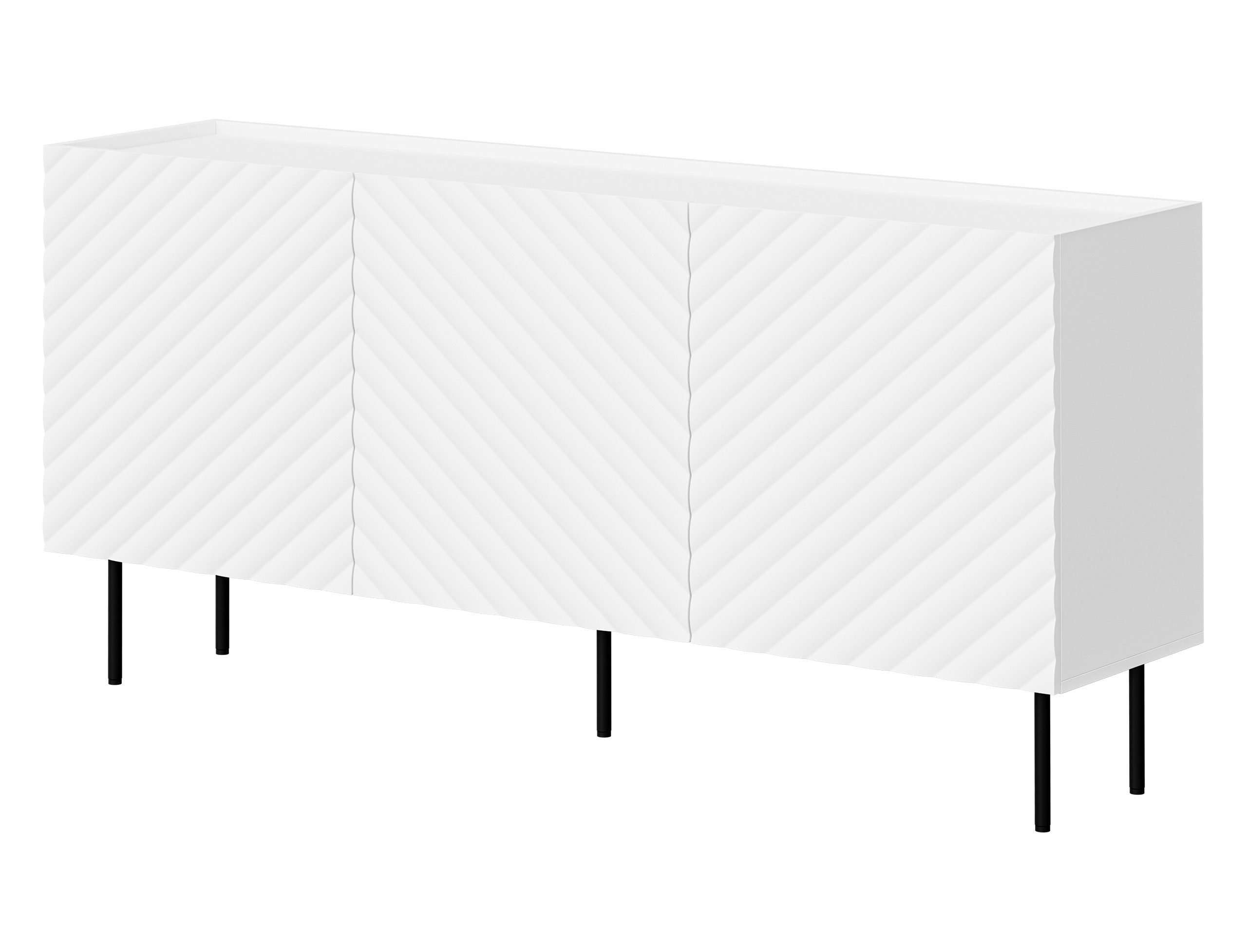 MIRJAN24 Kommode Lucca 165 3D (mit drei Drehtüren), Füße aus Stahl