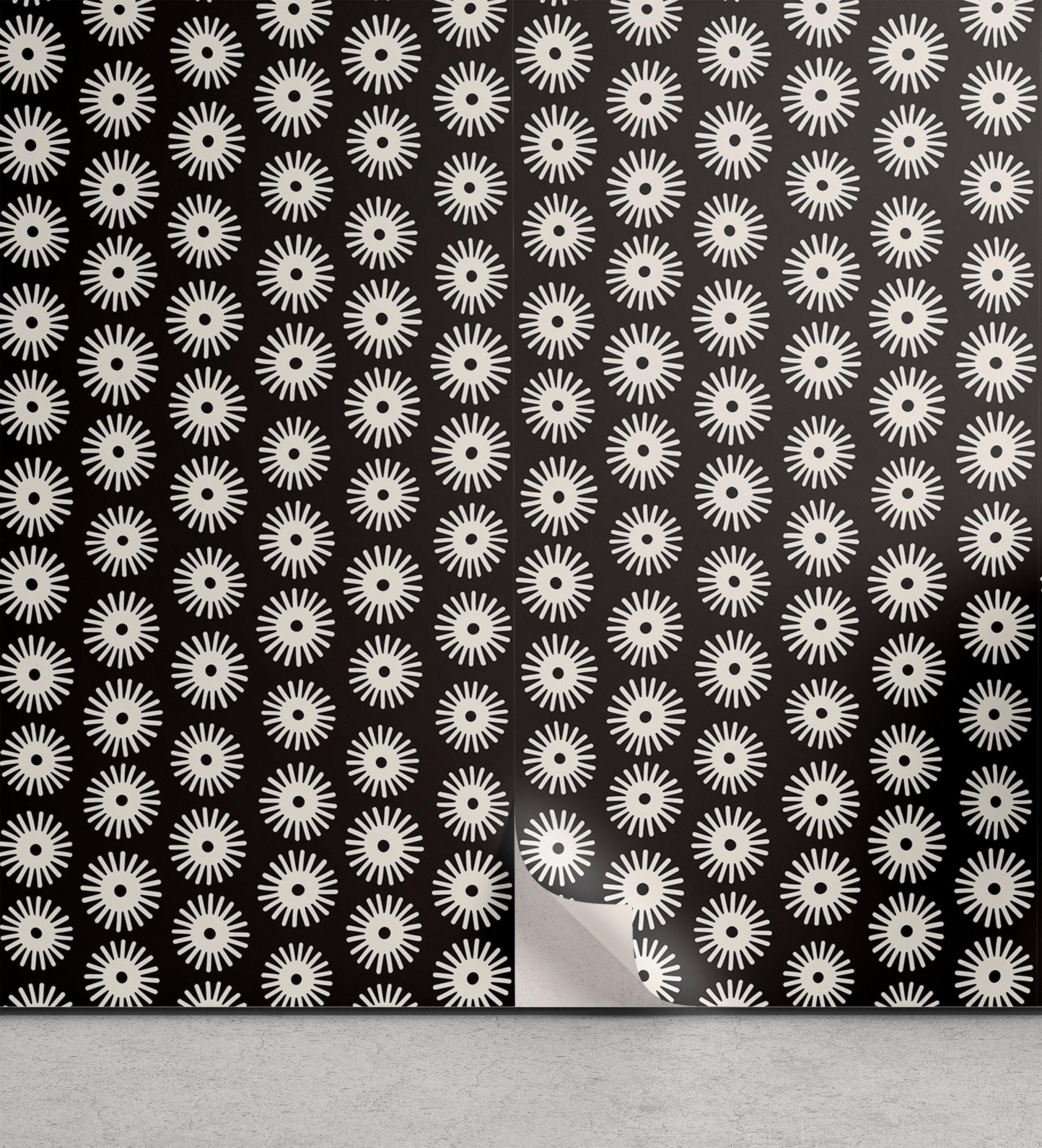 Abakuhaus Vinyltapete selbstklebendes Wohnzimmer Küchenakzent, Modern Zusammenfassung Rundbürste Petals