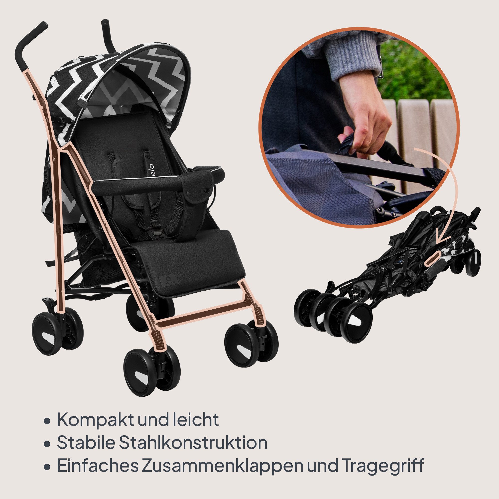 lionelo Kinder-Buggy ELIA, Moskitonetz / ab 6 bis 32 Monaten