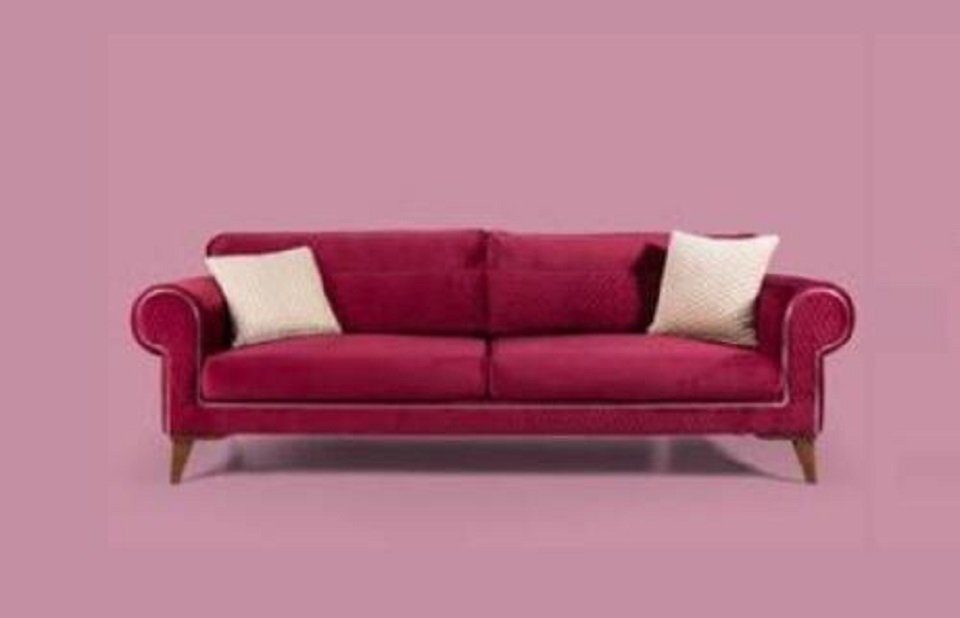 Dreisitzer Wohnzimmer Couch Rose Sitzer 3-Sitzer Möbel Luxus 3 Stoff JVmoebel Neu Sofa