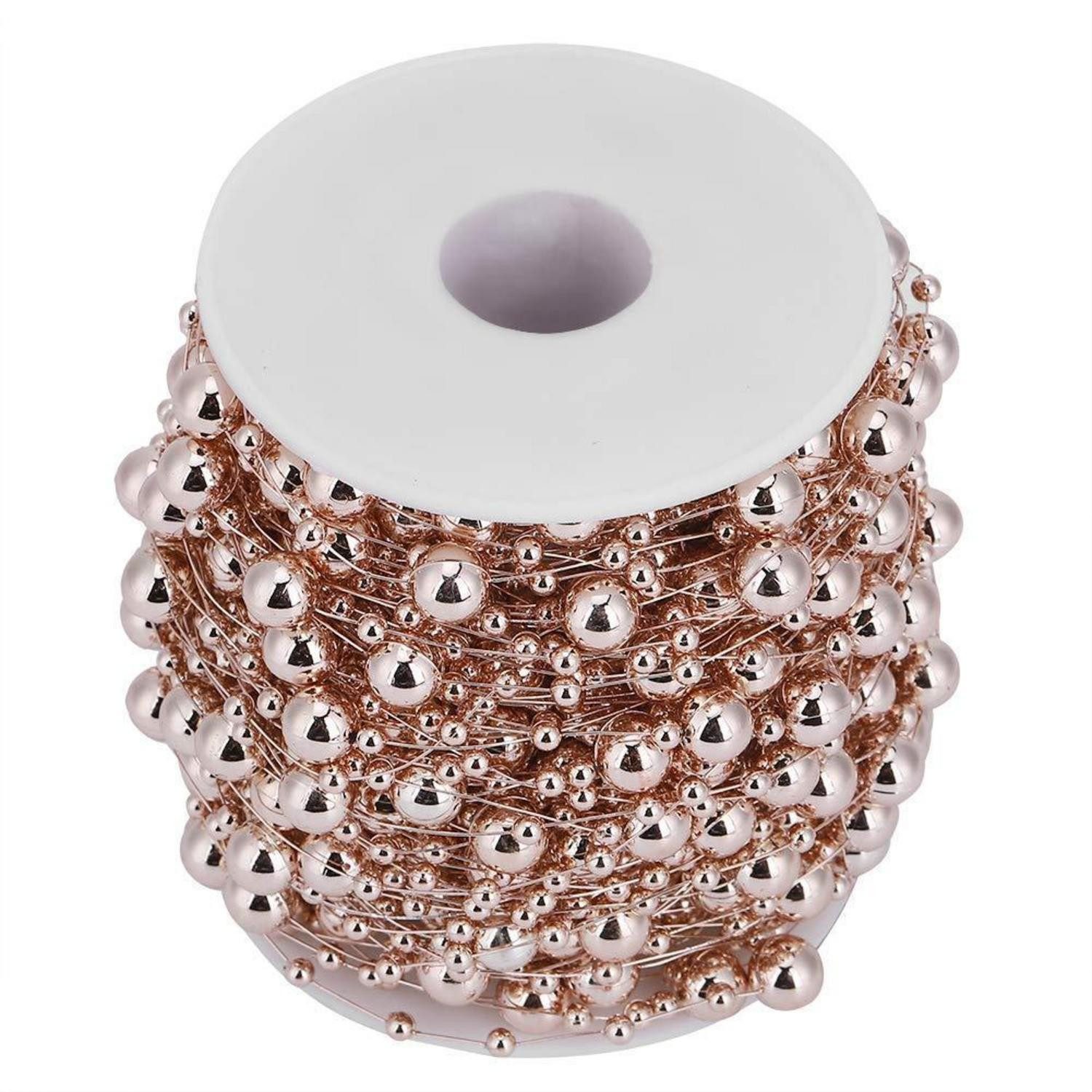 LuxusKollektion Girlande Perlenkette Roségold 30m Glanz