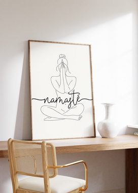 JUSTGOODMOOD Poster Premium ® Namaste Poster · Yoga · ohne Rahmen