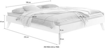 HASENA Massivholzbett Calvari, mit einer Fußhöhe von 25 cm