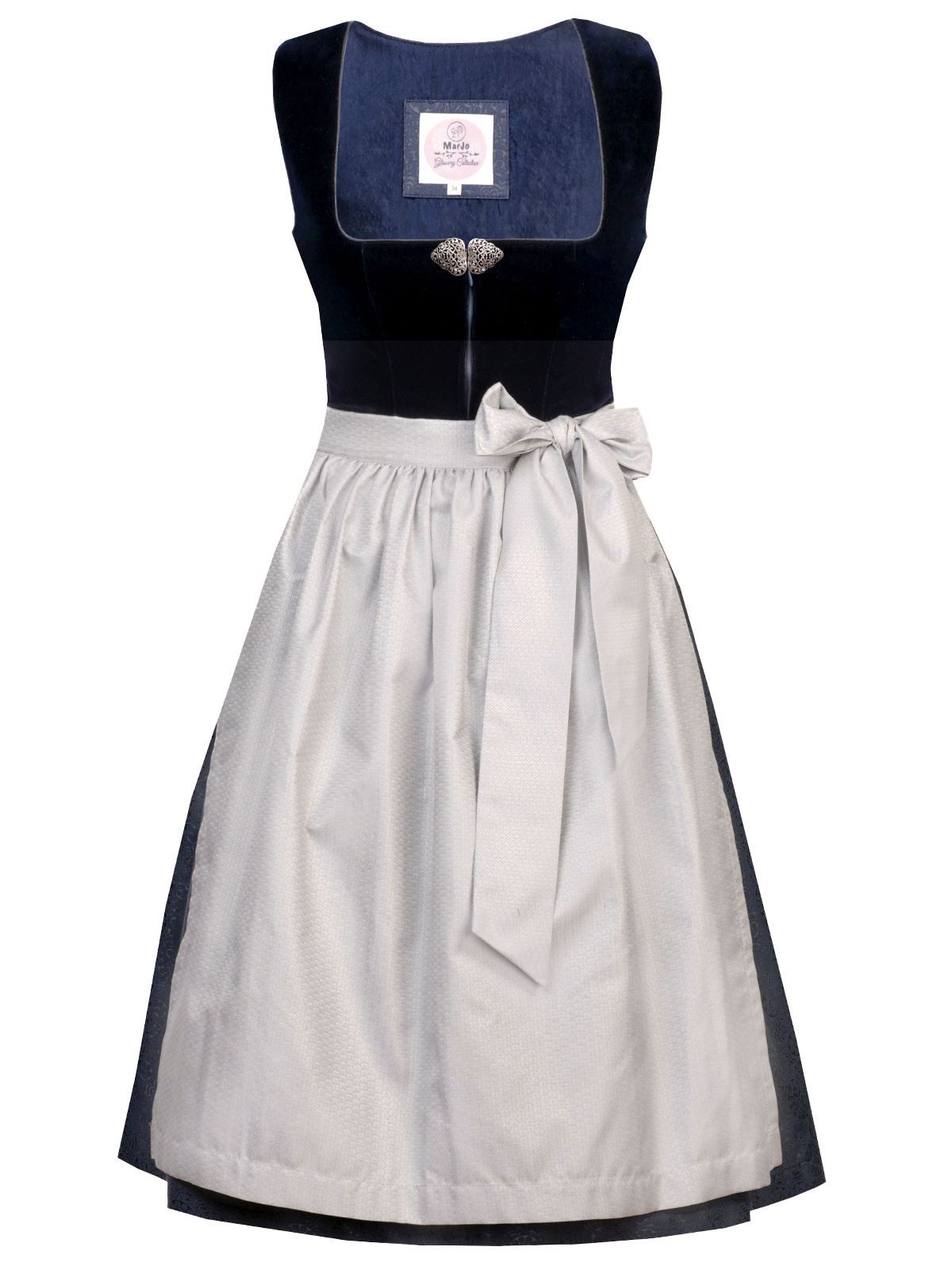 MARJO Trachtenkleid Midi Dirndl 2tlg. 65cm HEIDI deep ocean blue silbe mehr