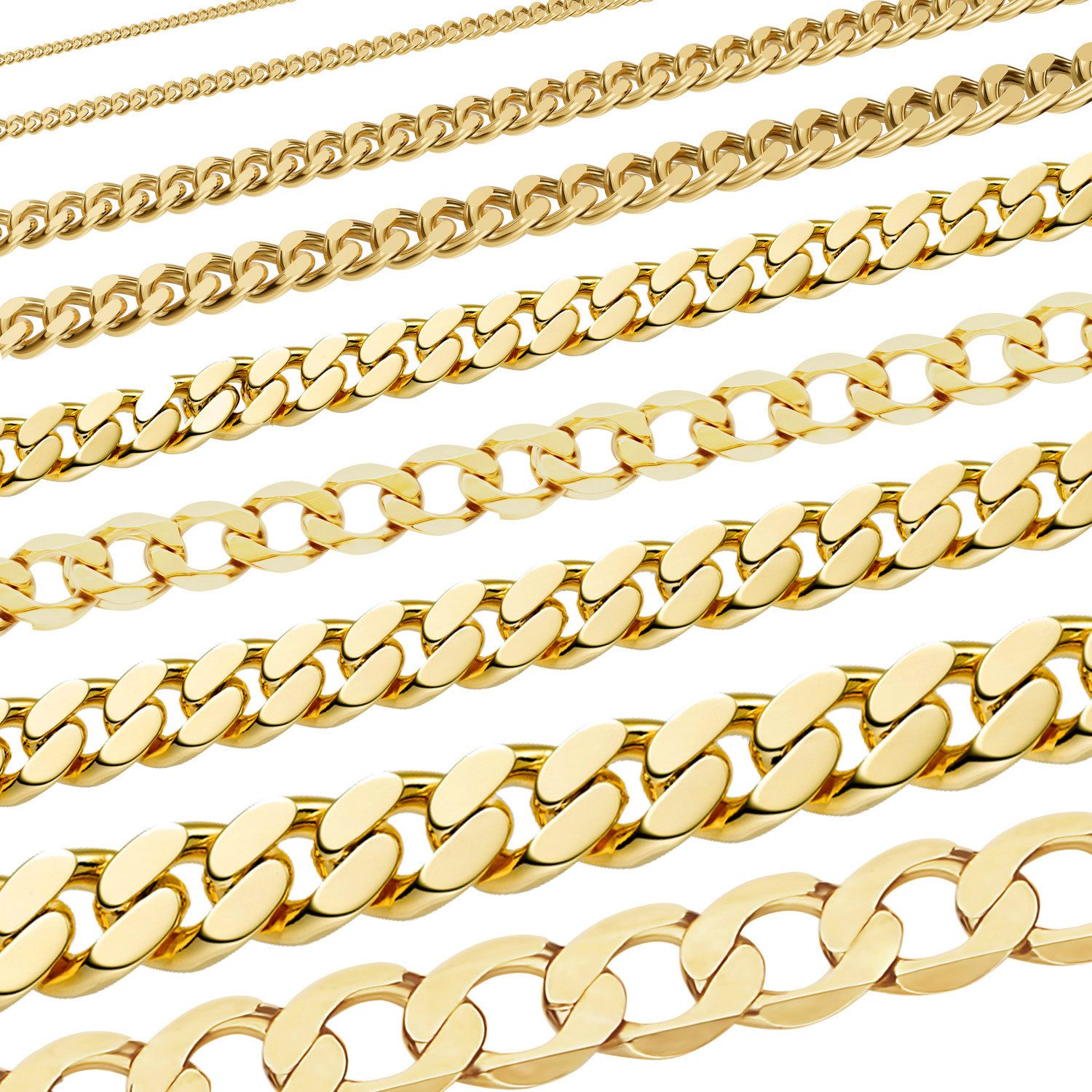 Panzerkette Goldkette Panzerkette Länge 36cm - Breite 0,8mm - 333-8 Karat Gold