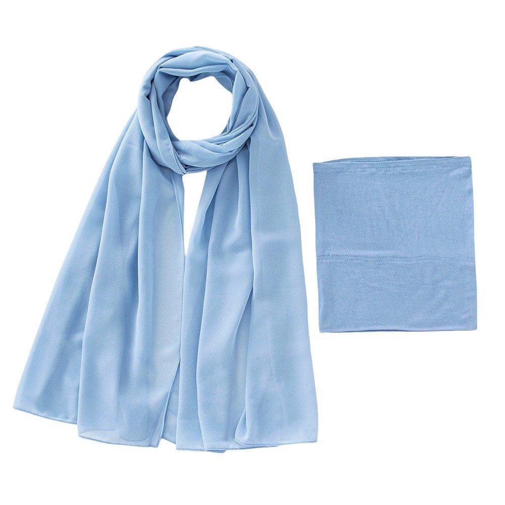 Zaewry Modeschal 2 Stück Hijab Kopftuch Für Damen,Chiffon Hijab Set, Modern Kopftücher