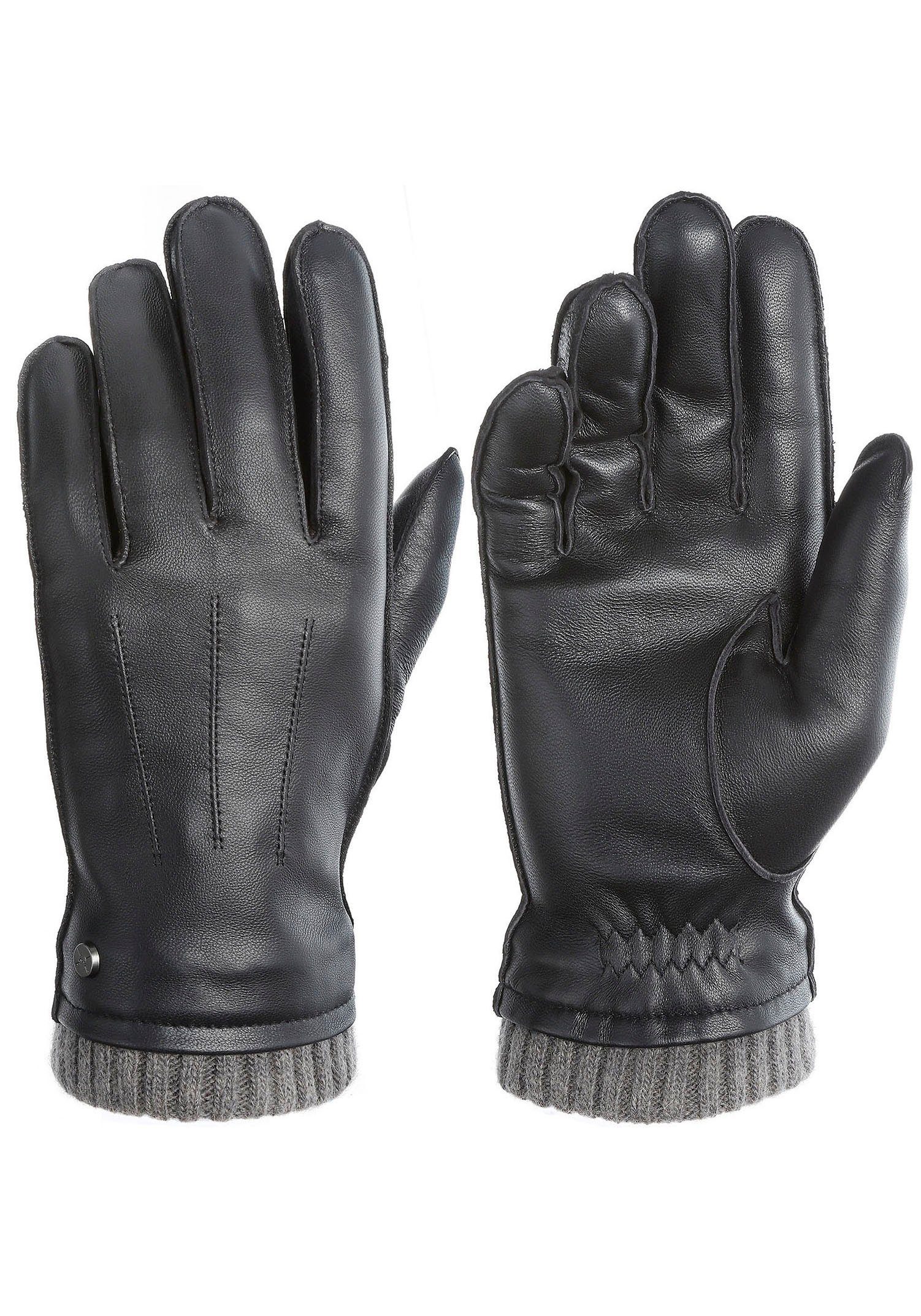 PEARLWOOD Lederhandschuhe JACKSON (1 Paar) Strickbündchen, günstig online kaufen
