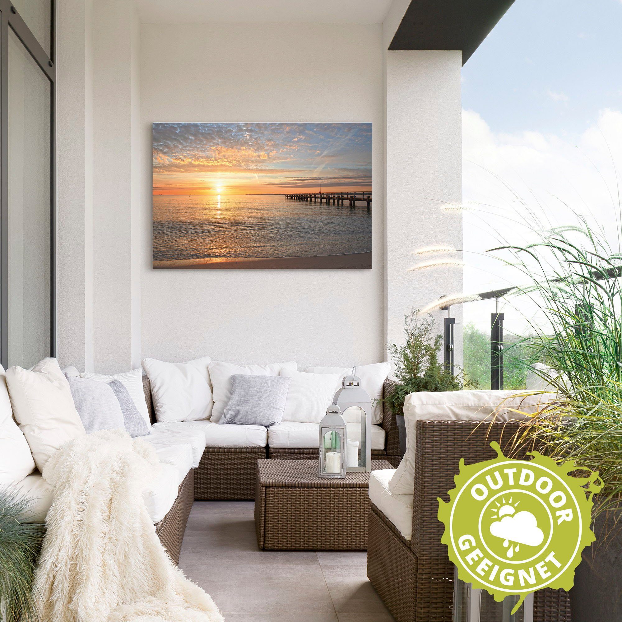 Artland Wandbild »Früh morgens an der Ostsee«, Bilder vom Sonnenuntergang & -aufgang (1 Stück), in vielen Größen & Produktarten - Alubild / Outdoorbild für den Außenbereich, Leinwandbild, Poster, Wandaufkleber / Wandtattoo auch für Badezimmer geeignet-HomeTrends