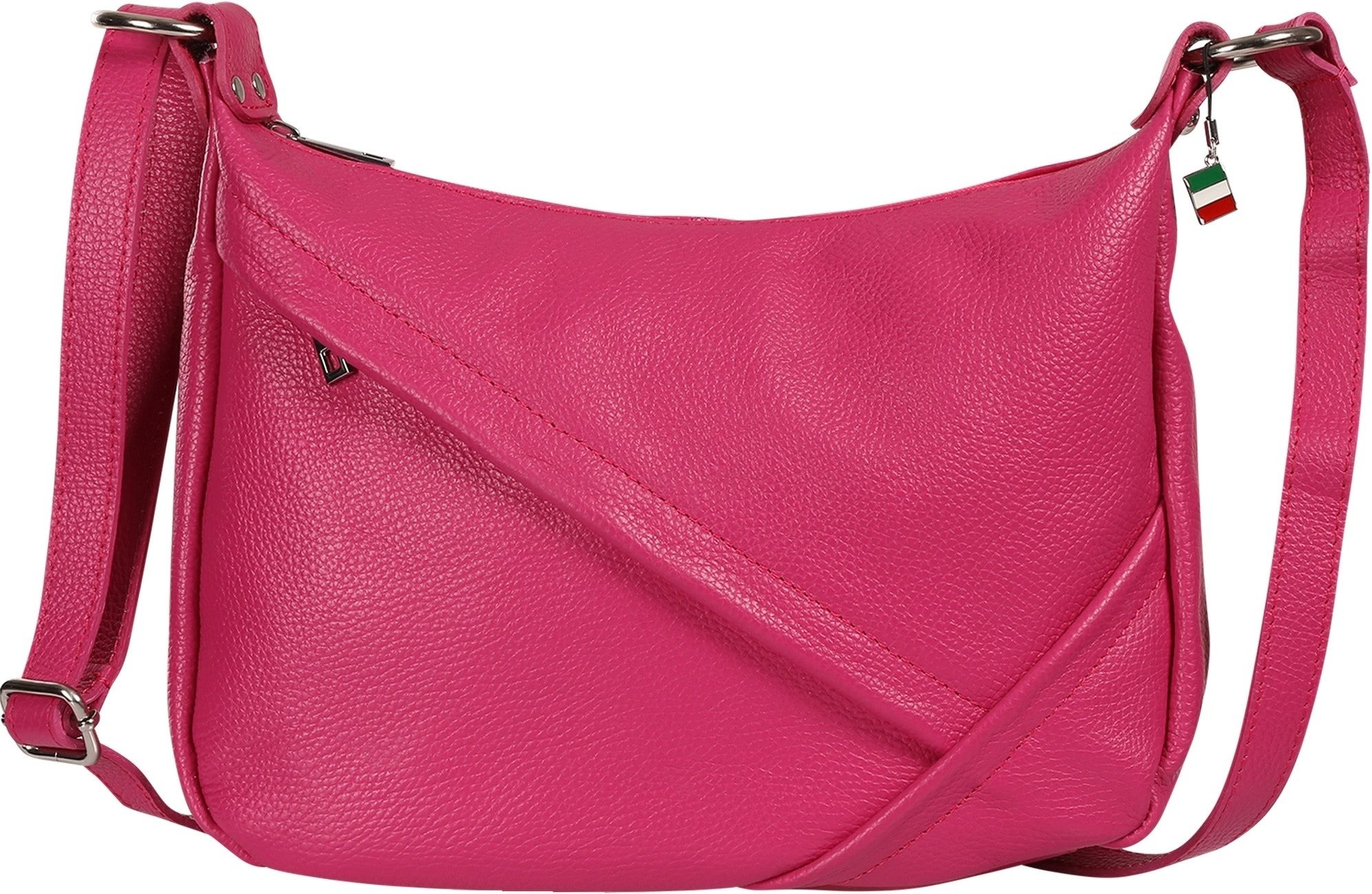 FLORENCE Schultertasche Florence Damen Schultertasche Leder (Schultertasche), Damen Schultertasche Leder, pink, fuchsia ca. 35cm x ca. 22cm hoch