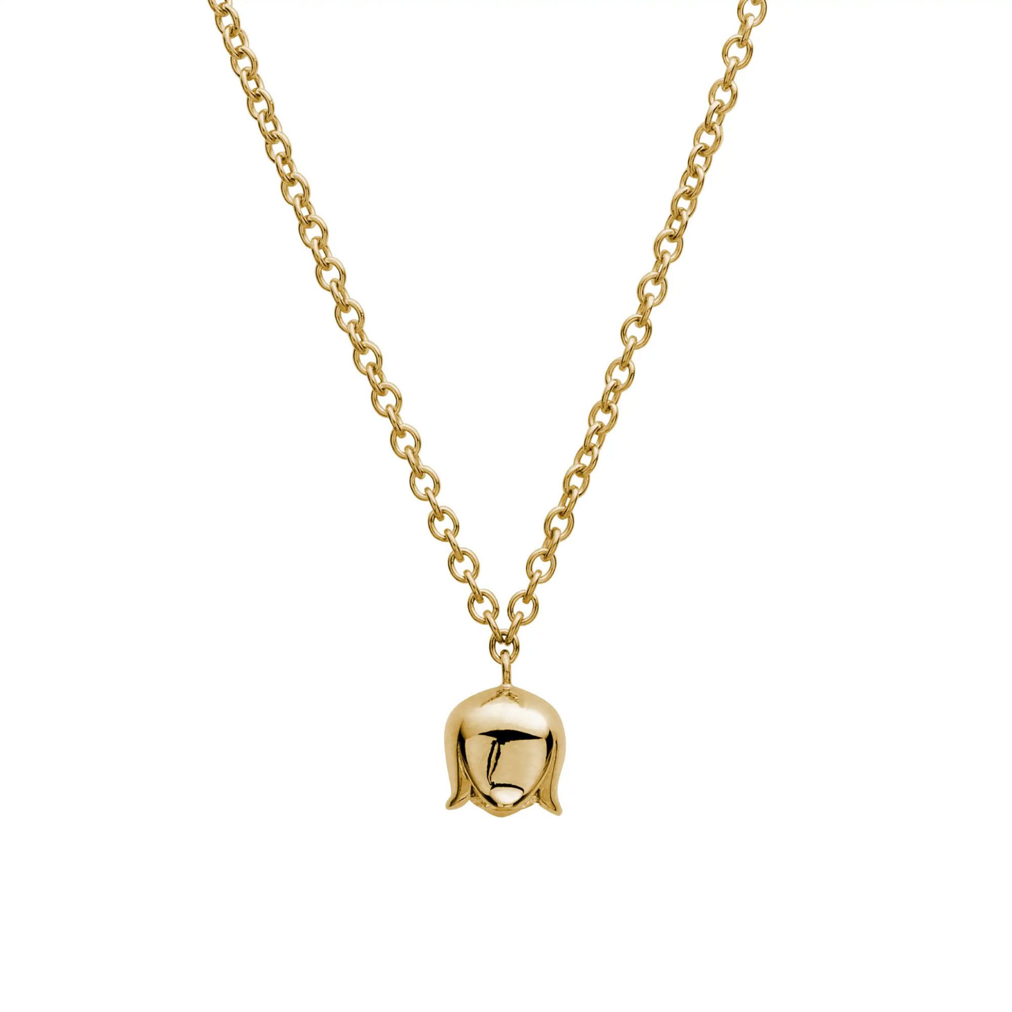 Kette mit Anhänger 585/- Gelbgold Blüte synth. Diam 0,25ct.