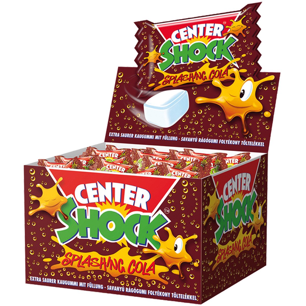 CENTER SHOCK Süßigkeit, Center Shock Cola extra saurer Kaugummi mit flüssiger Füllung 400g
