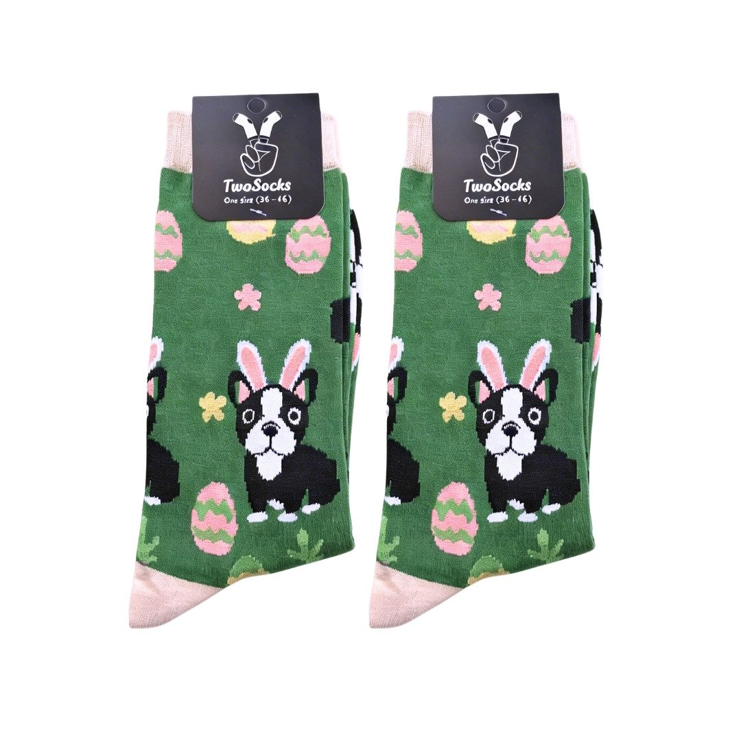 Freizeitsocken Ostersocken Mops lustige Socken Herren & Damen, Einheitsgröße