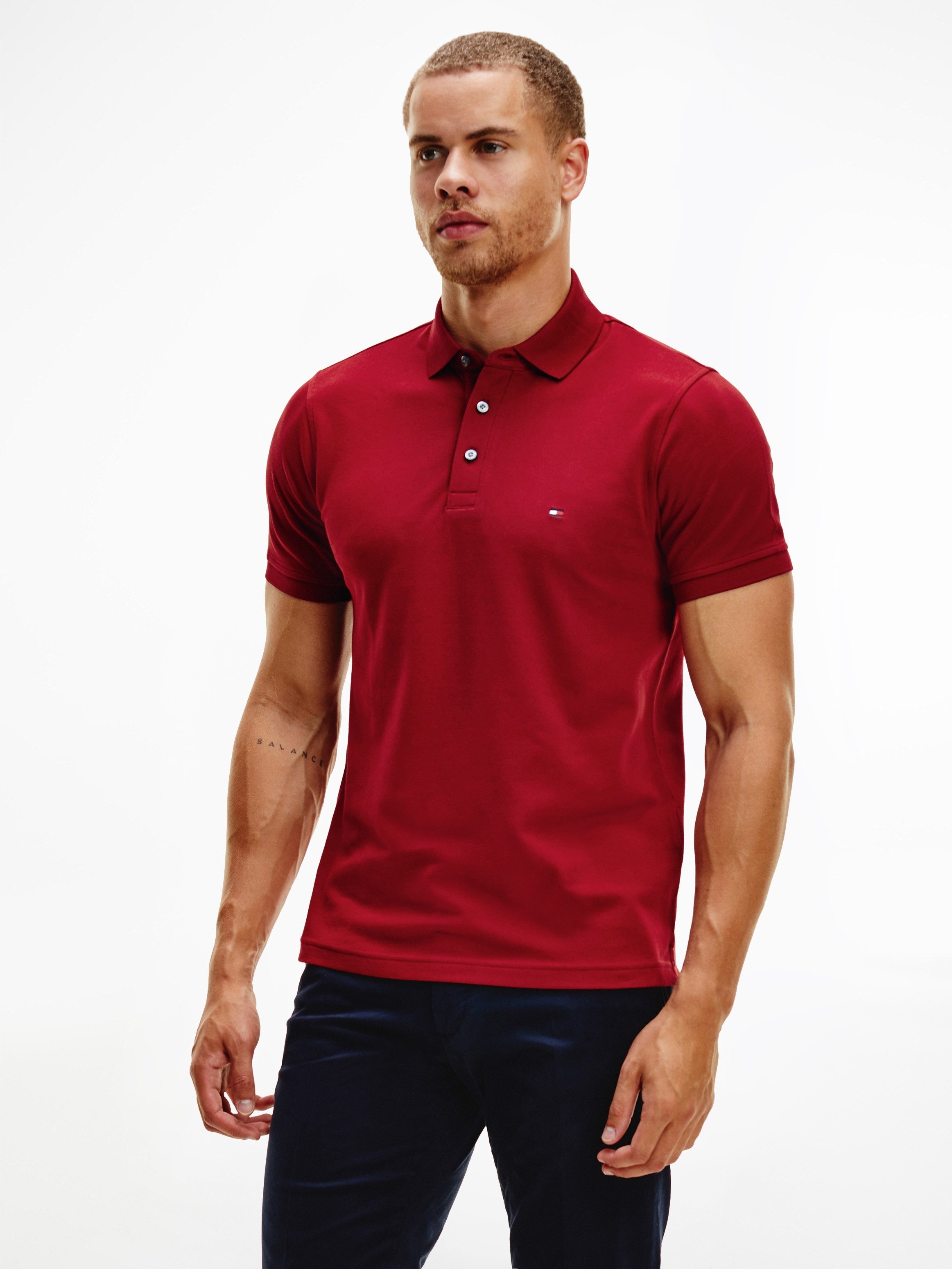 Tommy Hilfiger Poloshirt 1985 SLIM POLO Markenstickerei, aus Baumwoll-Piqué günstig online kaufen