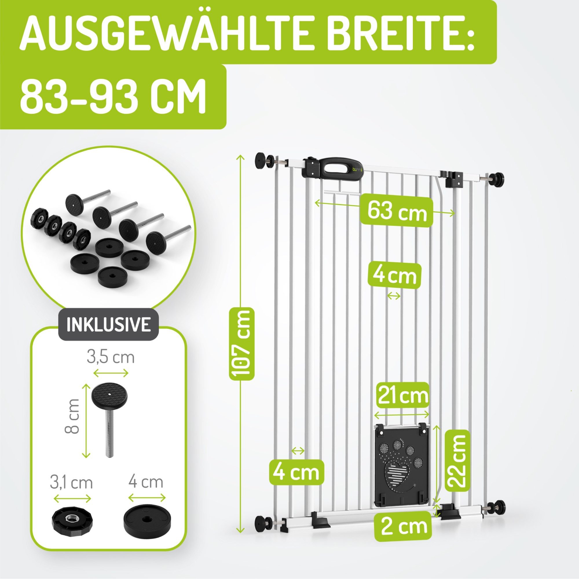 BOMI Türschutzgitter Tierschutzgitter mit Katzenklappe Merle günstig online kaufen