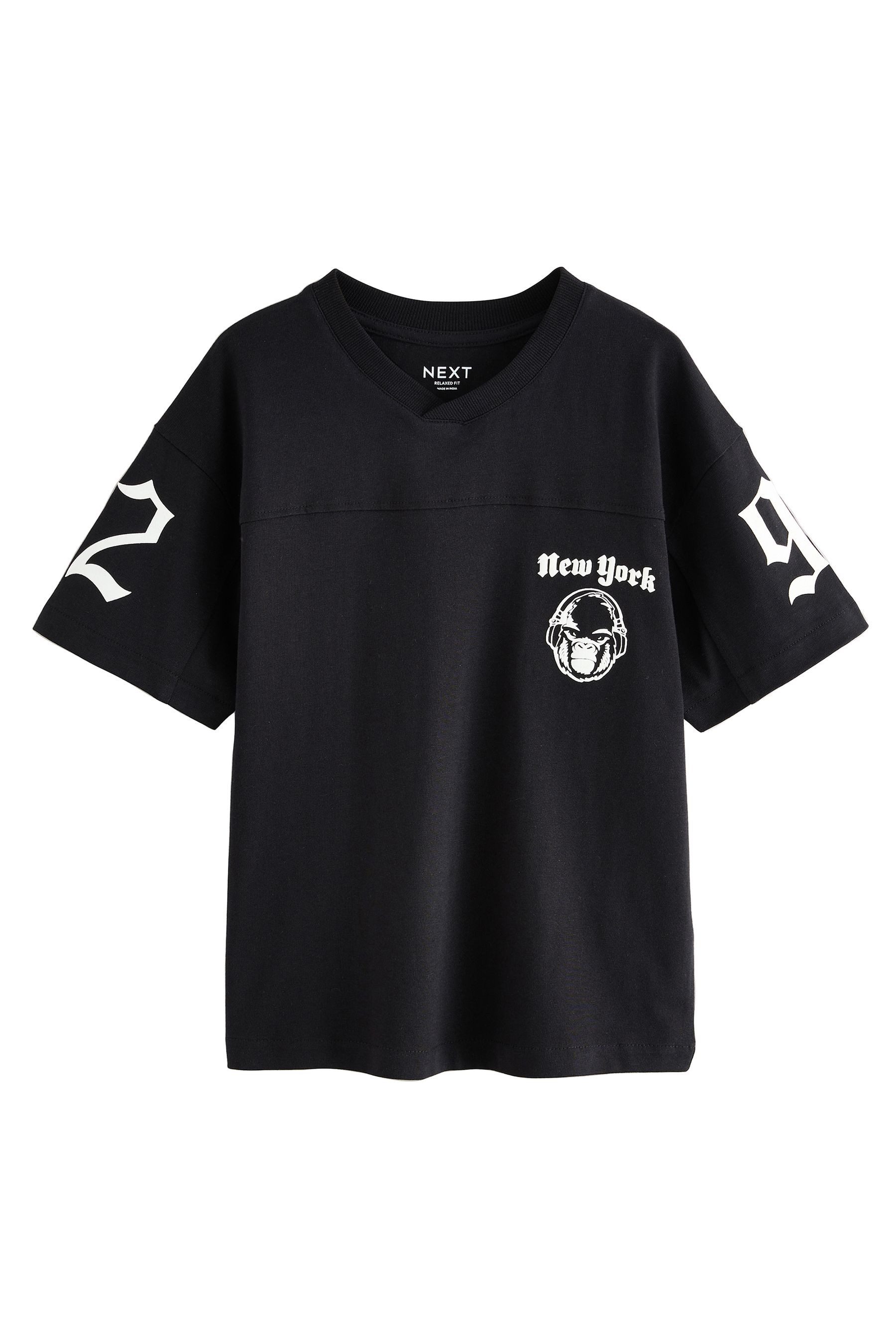 Next Print-Shirt 3er-Pack Relaxed Fit Kurzarm-T-Shirts günstig online kaufen