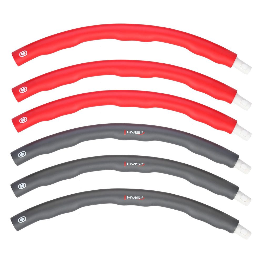 HMS Hula-Hoop-Reifen Fitnessreifen Massagereifen Bauchtrainer (Spar-Set, 1-tlg., Ø 100 cm zerlegbar), Massagenoppen, 6 Segmente, zerlegbar, 1,2 kg
