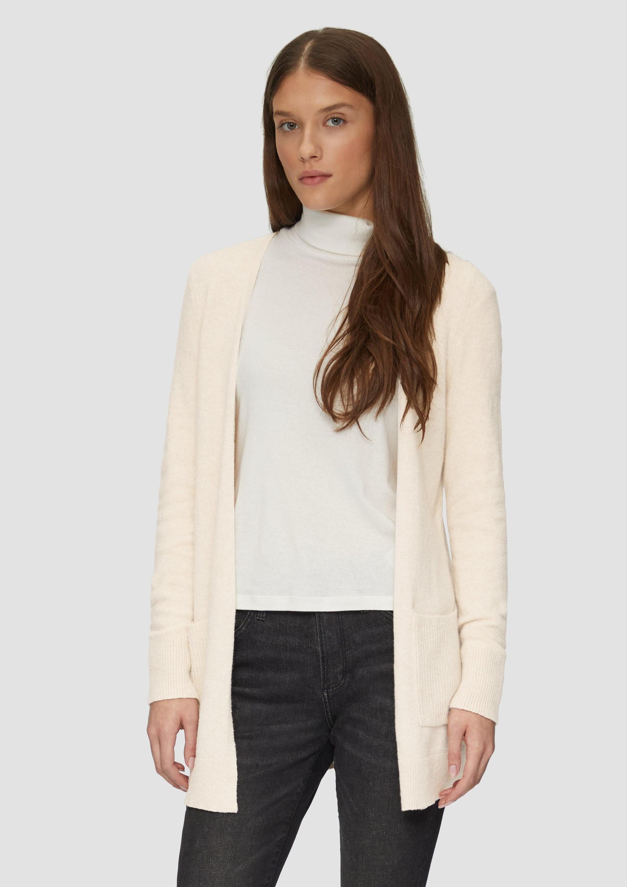 s.Oliver Cardigan Strickjacke Lange Strickjacke mit Rippbündchen günstig online kaufen