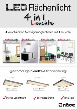 näve LED Panel Diversity, LED fest integriert, Warmweiß, Energieeffiziensklasse F, incl. Rahmen, Klammern u. Seilabhängung