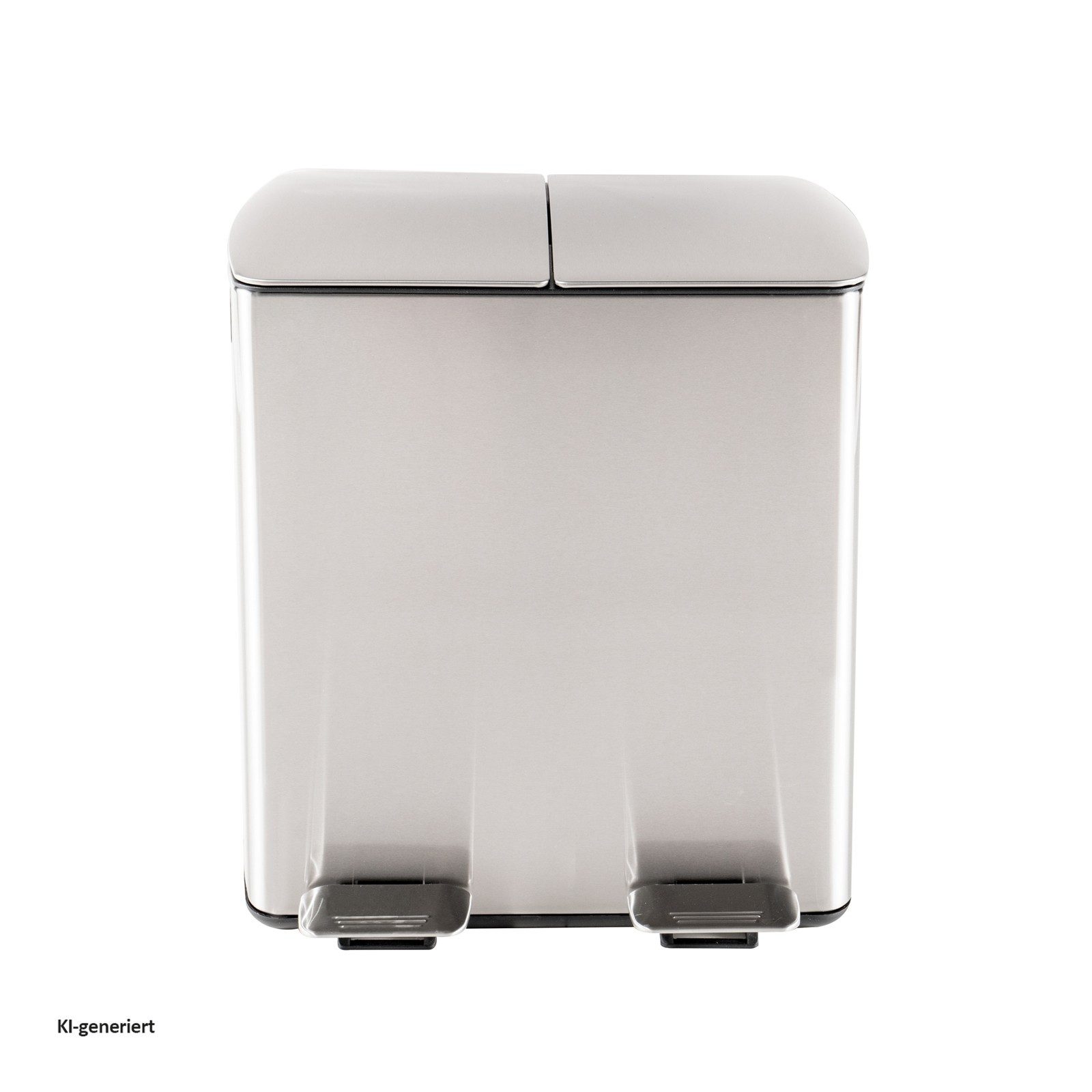 HTI-Living Mülltrennsystem Mülleimer mit 2 Kammern Jannik 40 Liter Silber, Mülltrennsystem Edelstahl